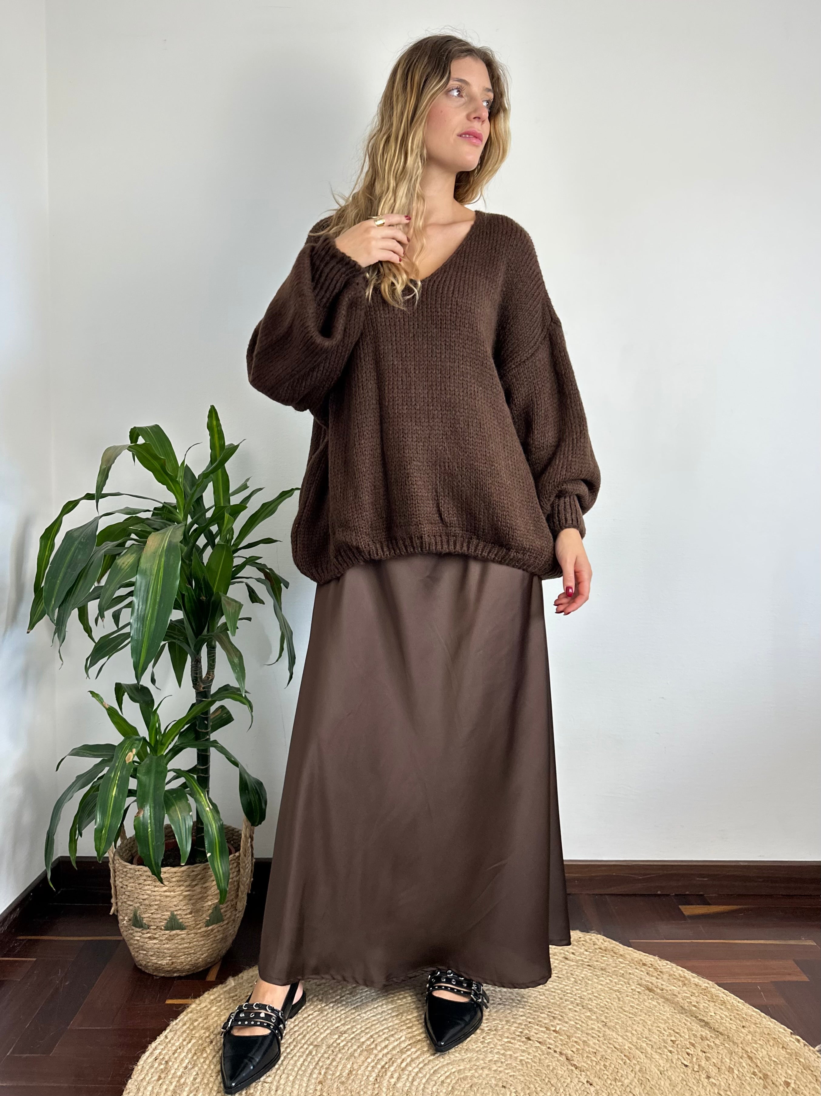 GONNA SATIN CIOCCOLATO