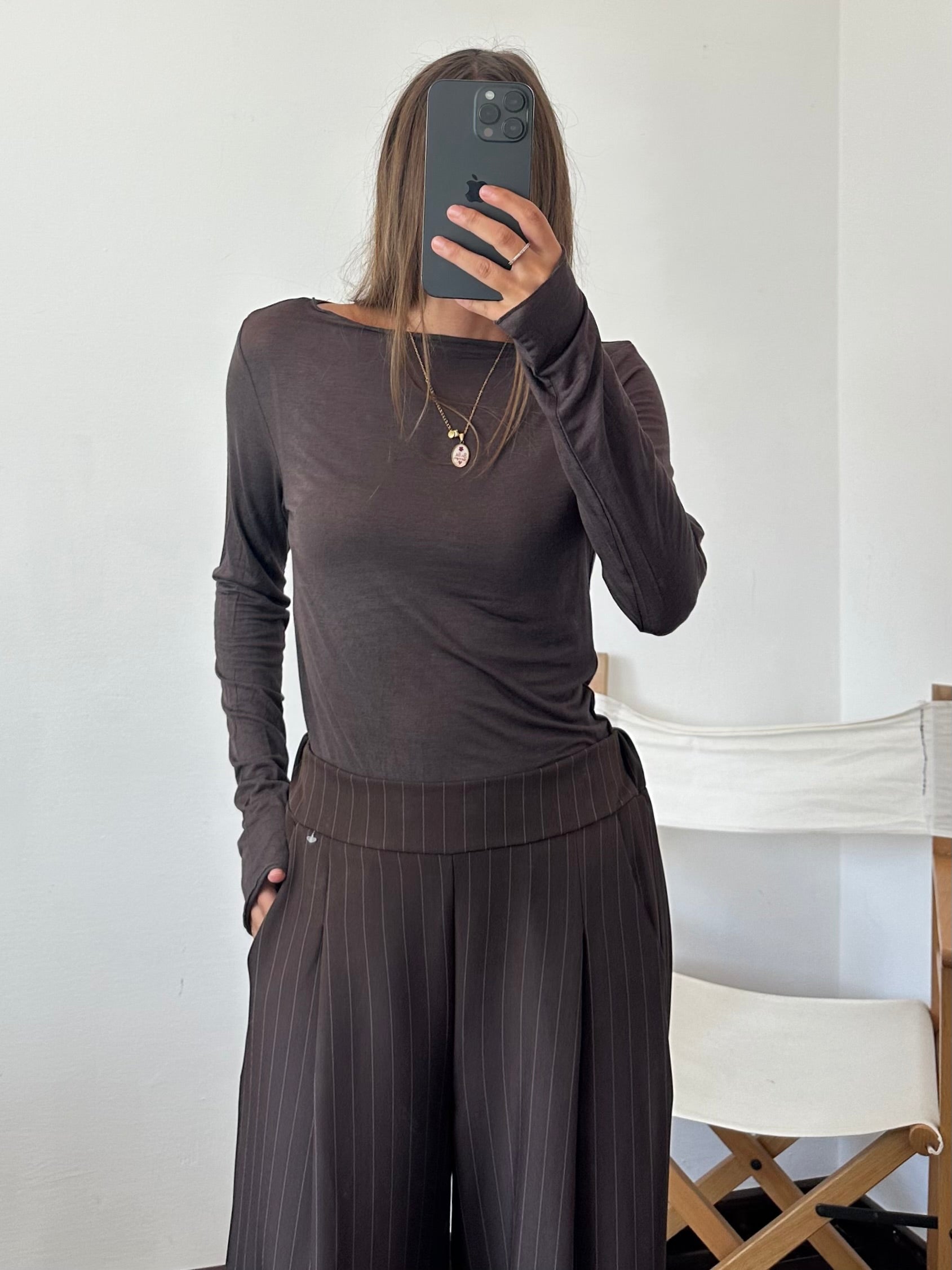 COORDINATO GESSATO con PINCE CIOCCOLATO