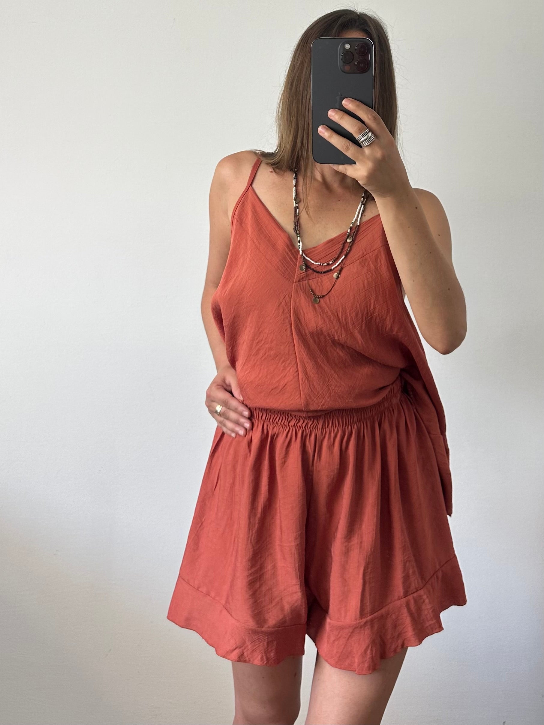 COORDINATO SHORTS terracotta
