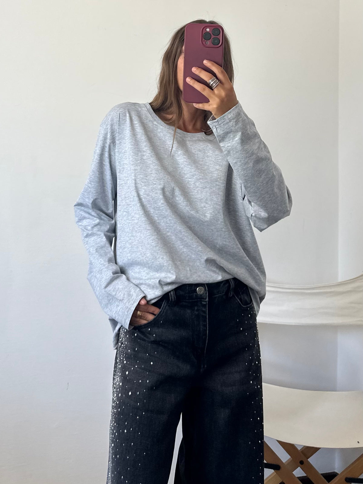 MAGLIA in COTONE GRIGIO