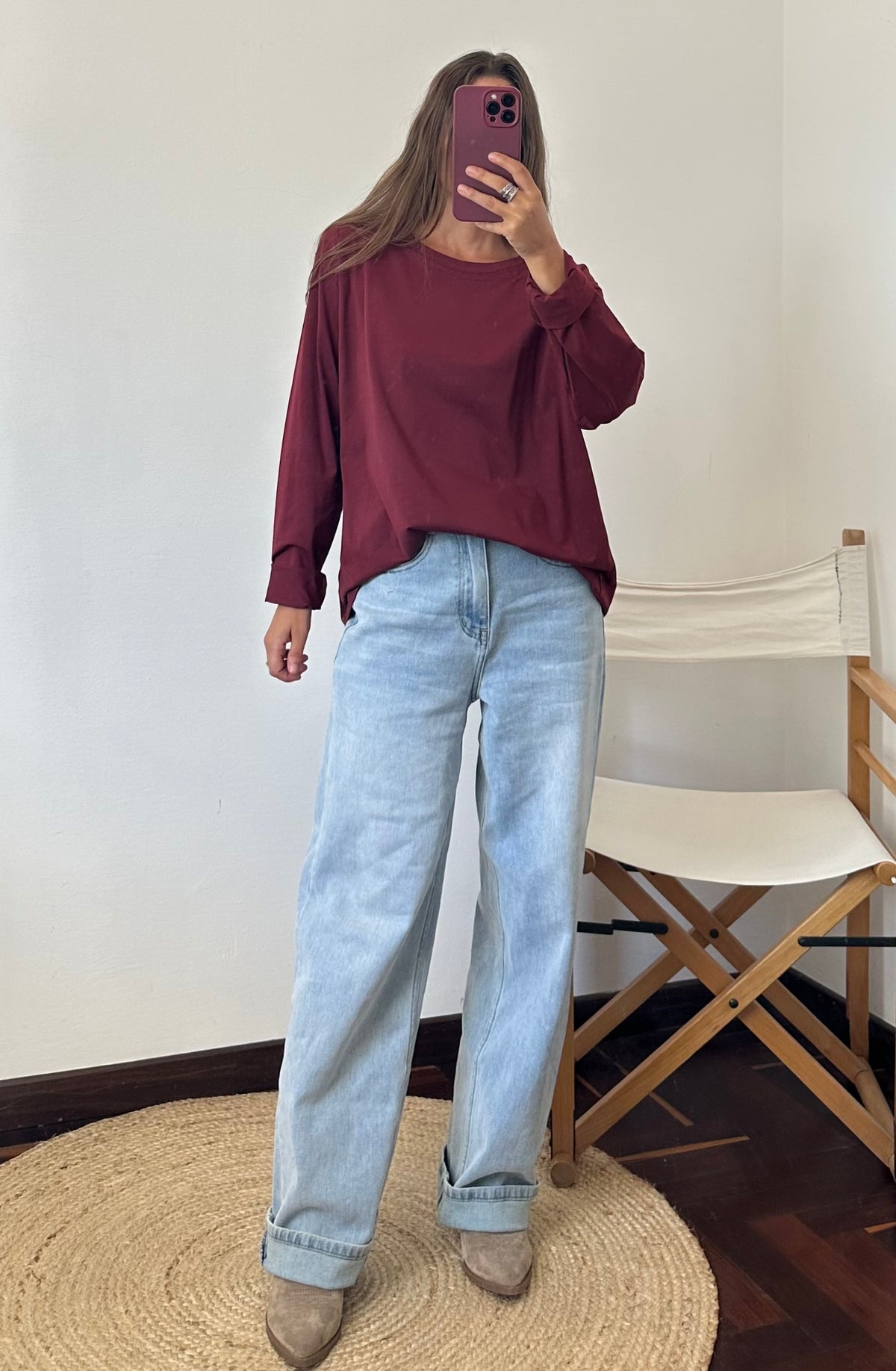 MAGLIA in COTONE BORDEAUX