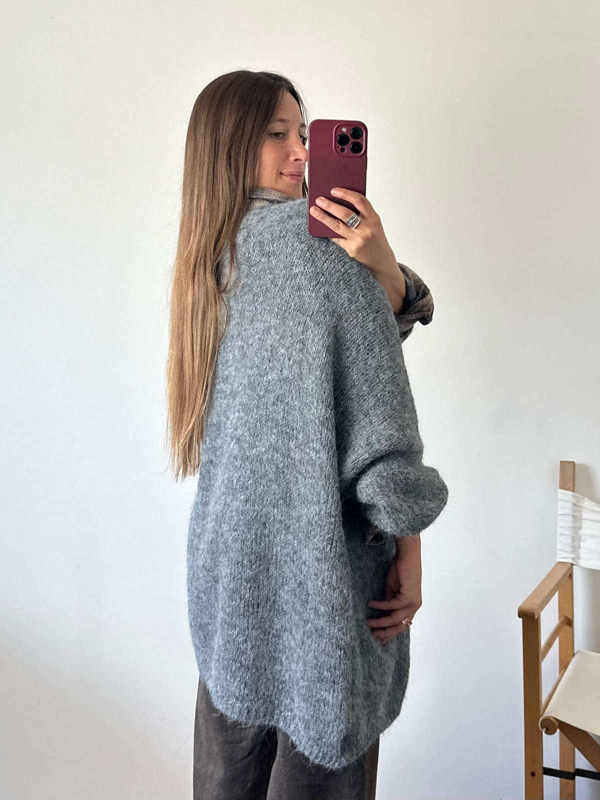 CARDIGAN misto LANA GRIGIO