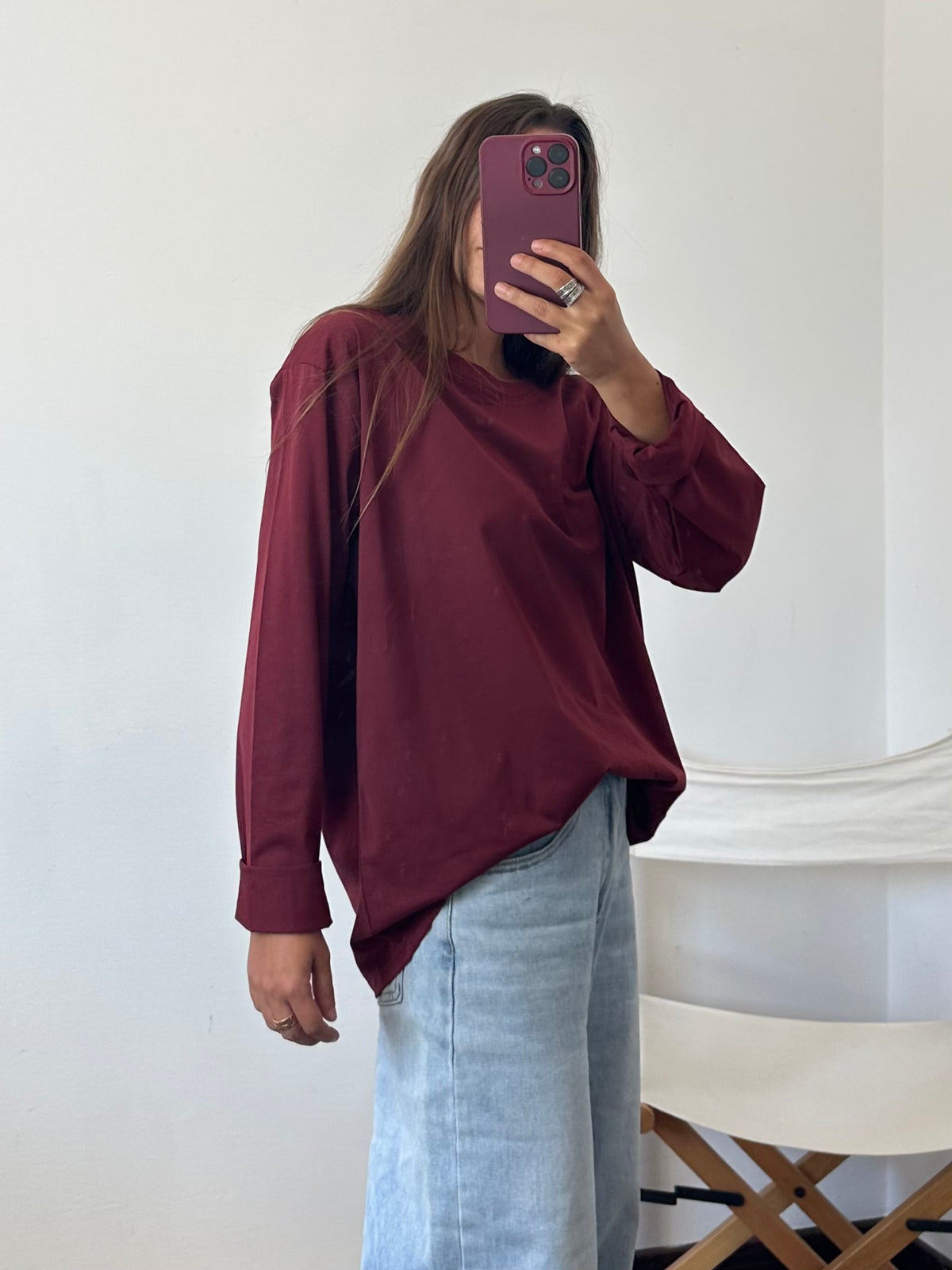 MAGLIA in COTONE BORDEAUX