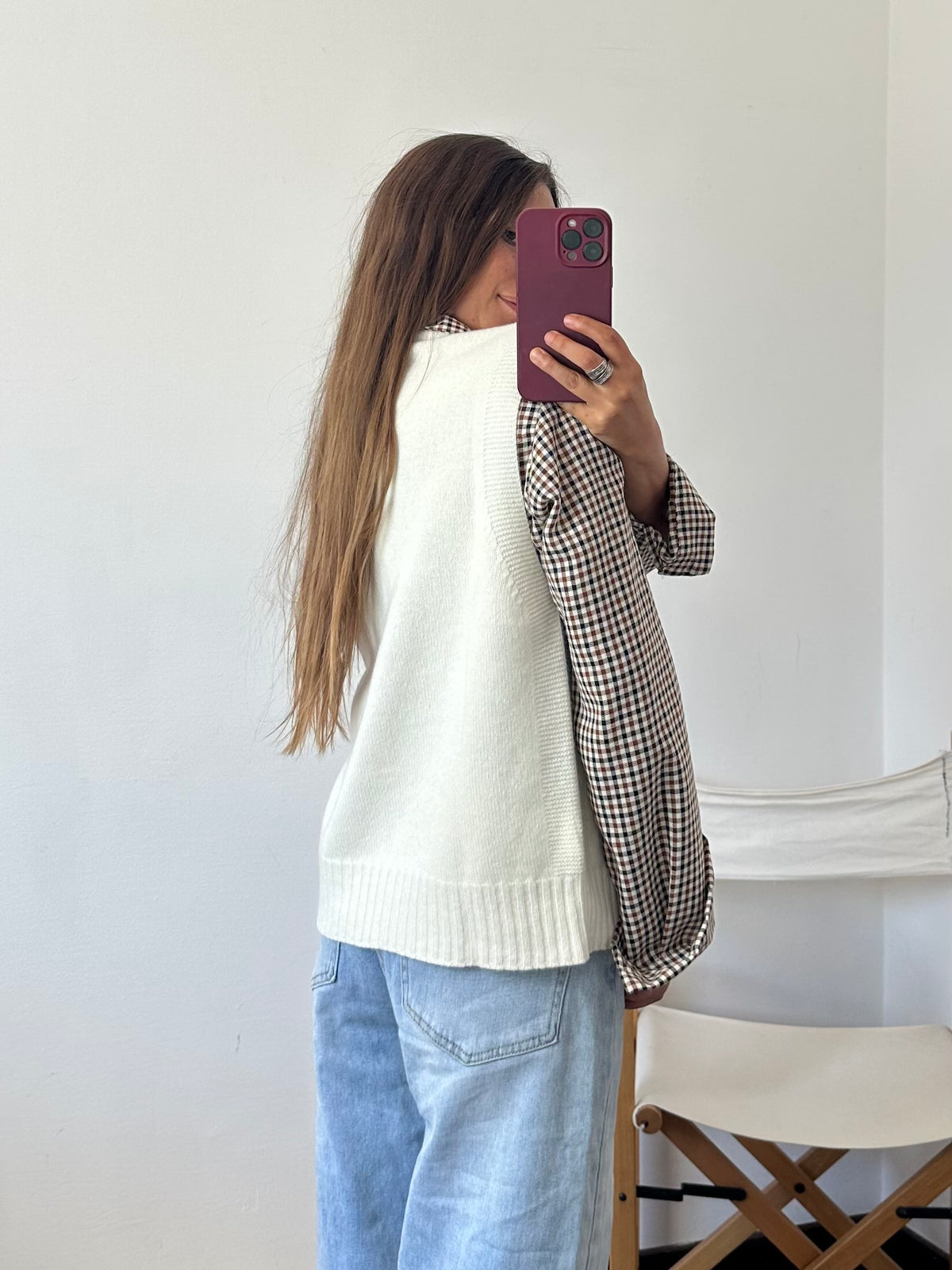 Gilet in misto cashmere BIANCO