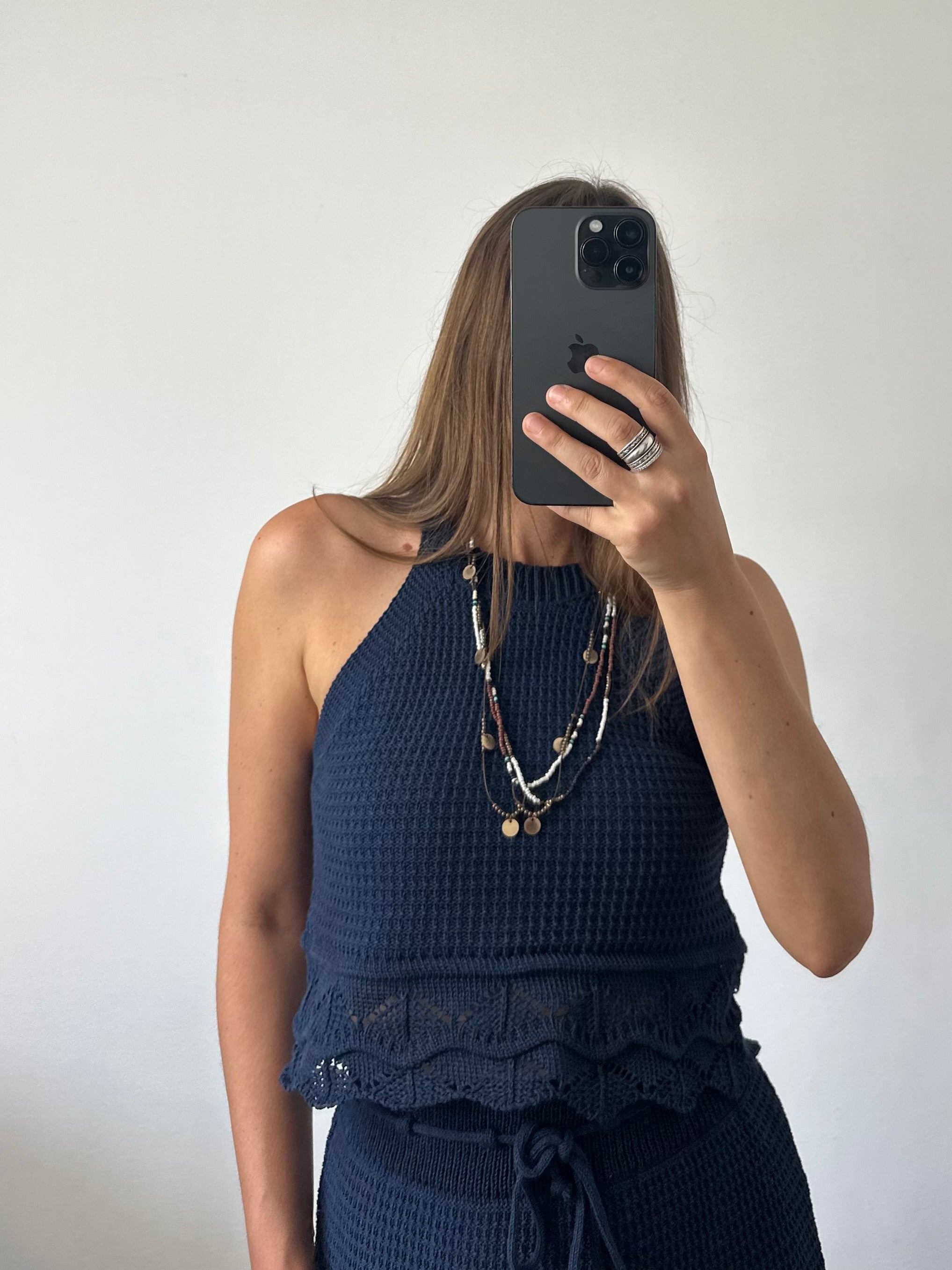 COORDINATO crochet blu