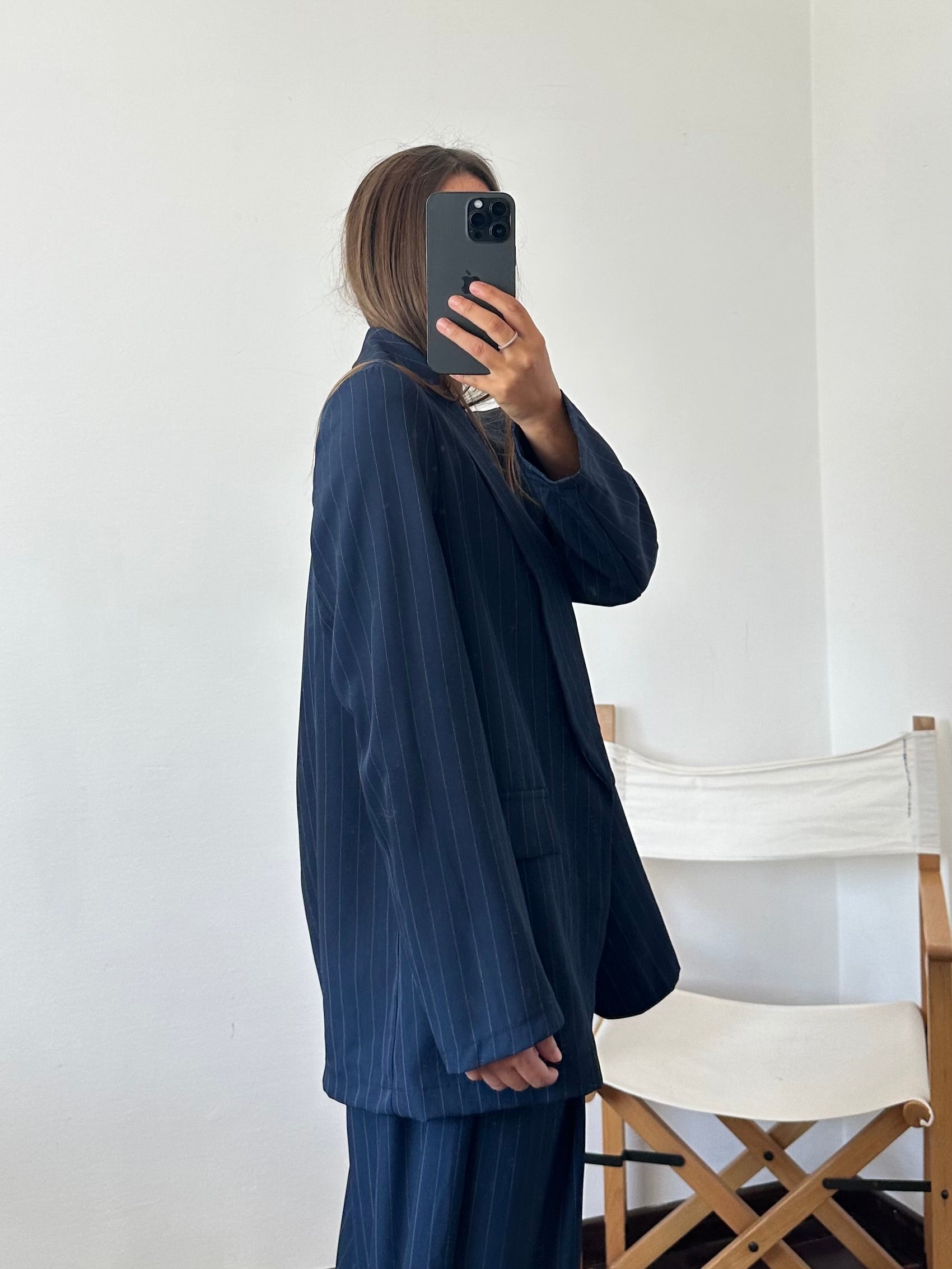 COORDINATO GESSATO con PINCE BLU NOTTE