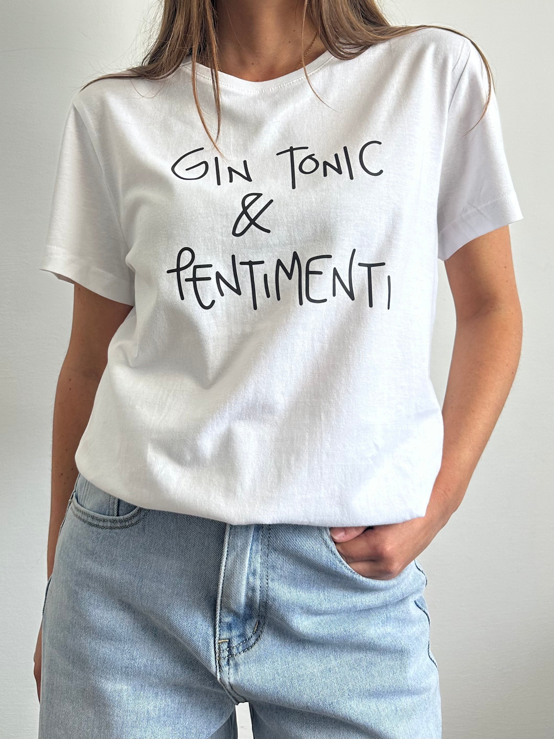 T-shirt in cotone “ Gin Tonic & pentimenti”
