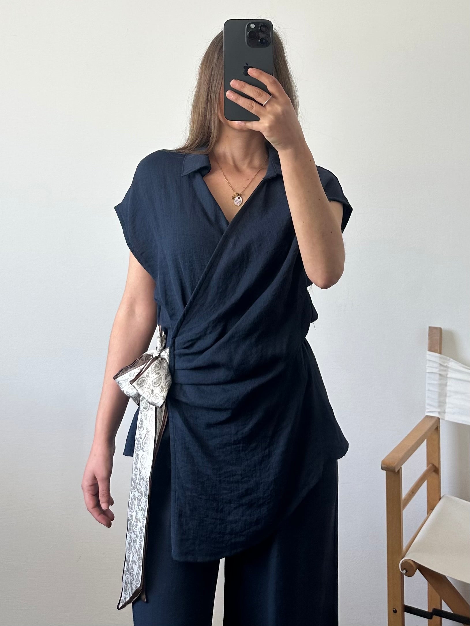 COORDINATO foulard blu