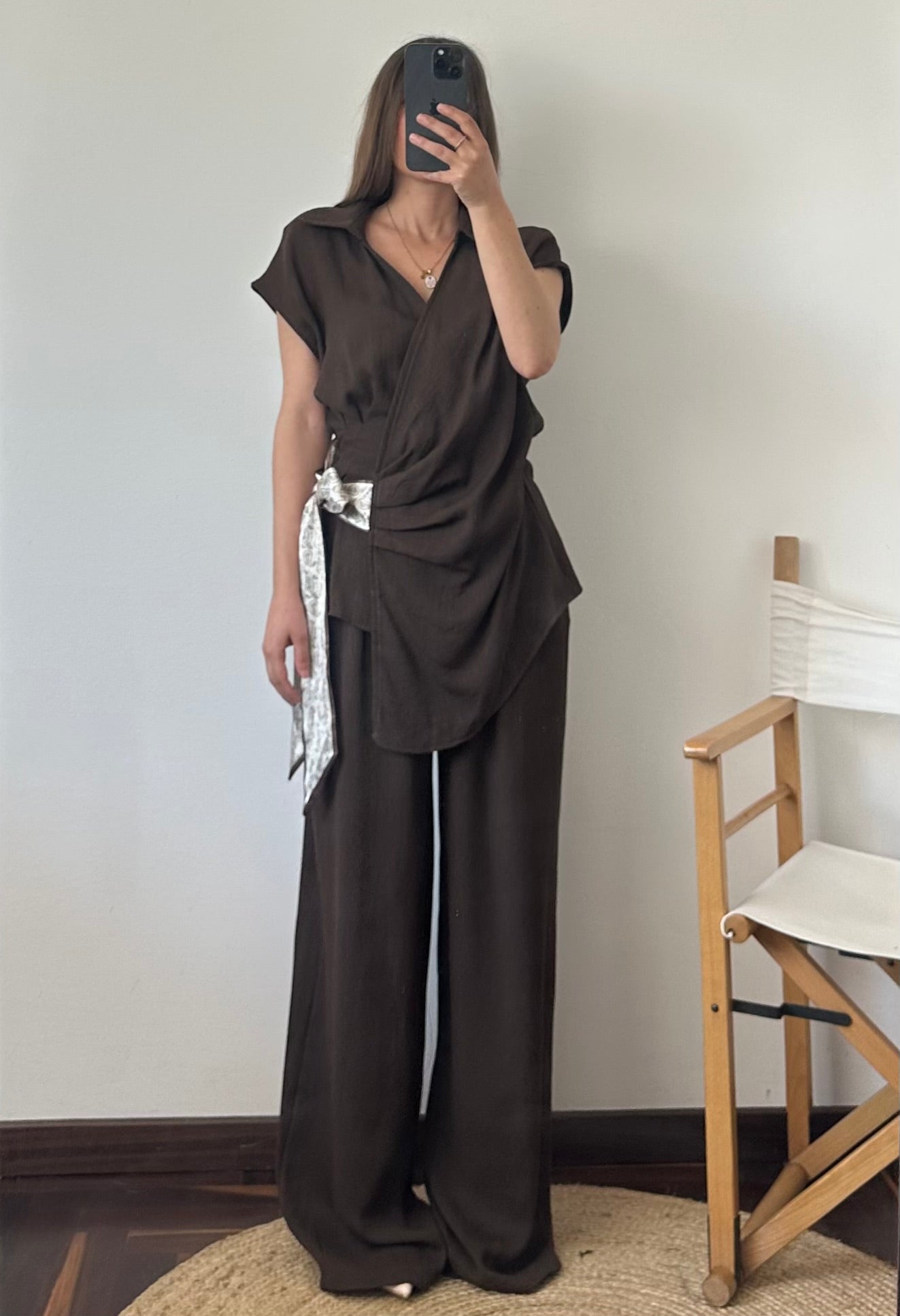 COORDINATO foulard cioccolato