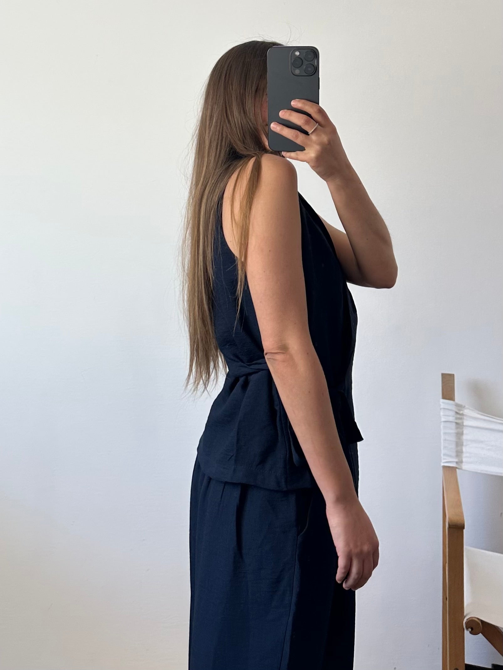 COORDINATO SMANICATO a incrocio BLU