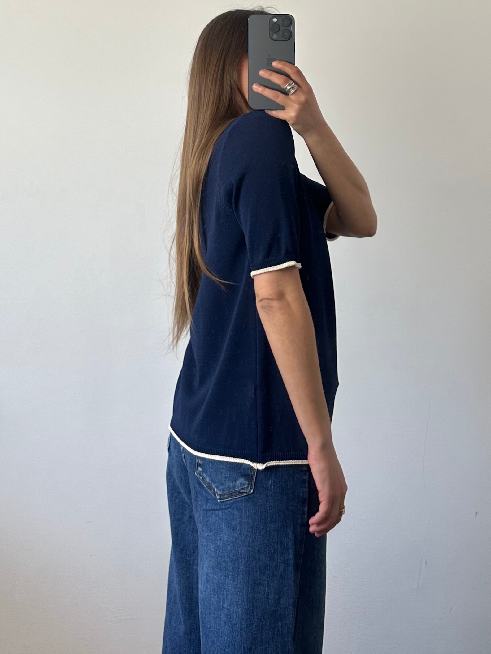 Maglia in morbida viscosa blu
