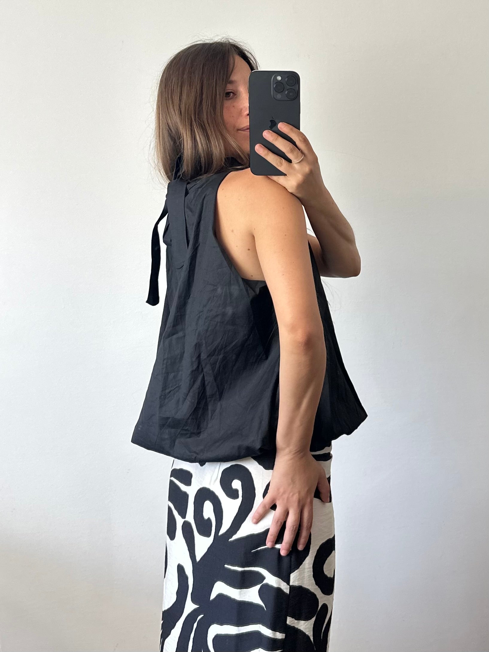 TOP scollo all’americana 100% COTONE NERo
