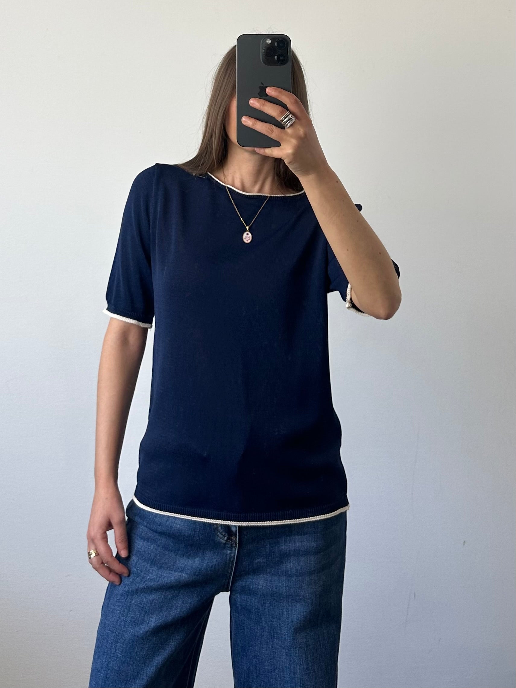 Maglia in morbida viscosa blu