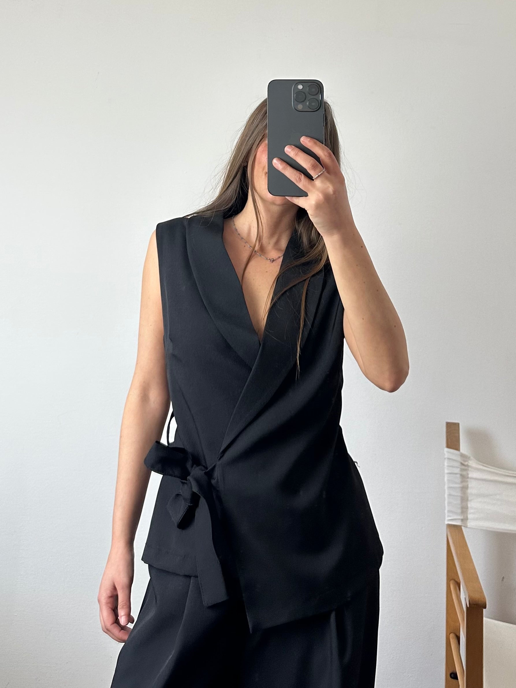 COORDINATO SMANICATO DOPPIOPETTO NERO