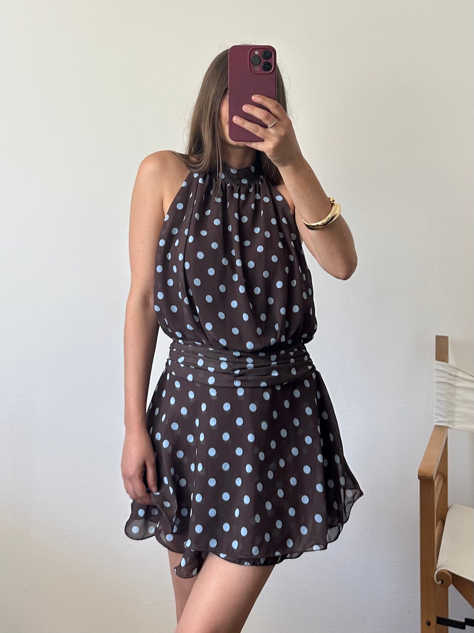 ABITO Pois SCOLLO ALL’AMERICANA marrone-azzurro