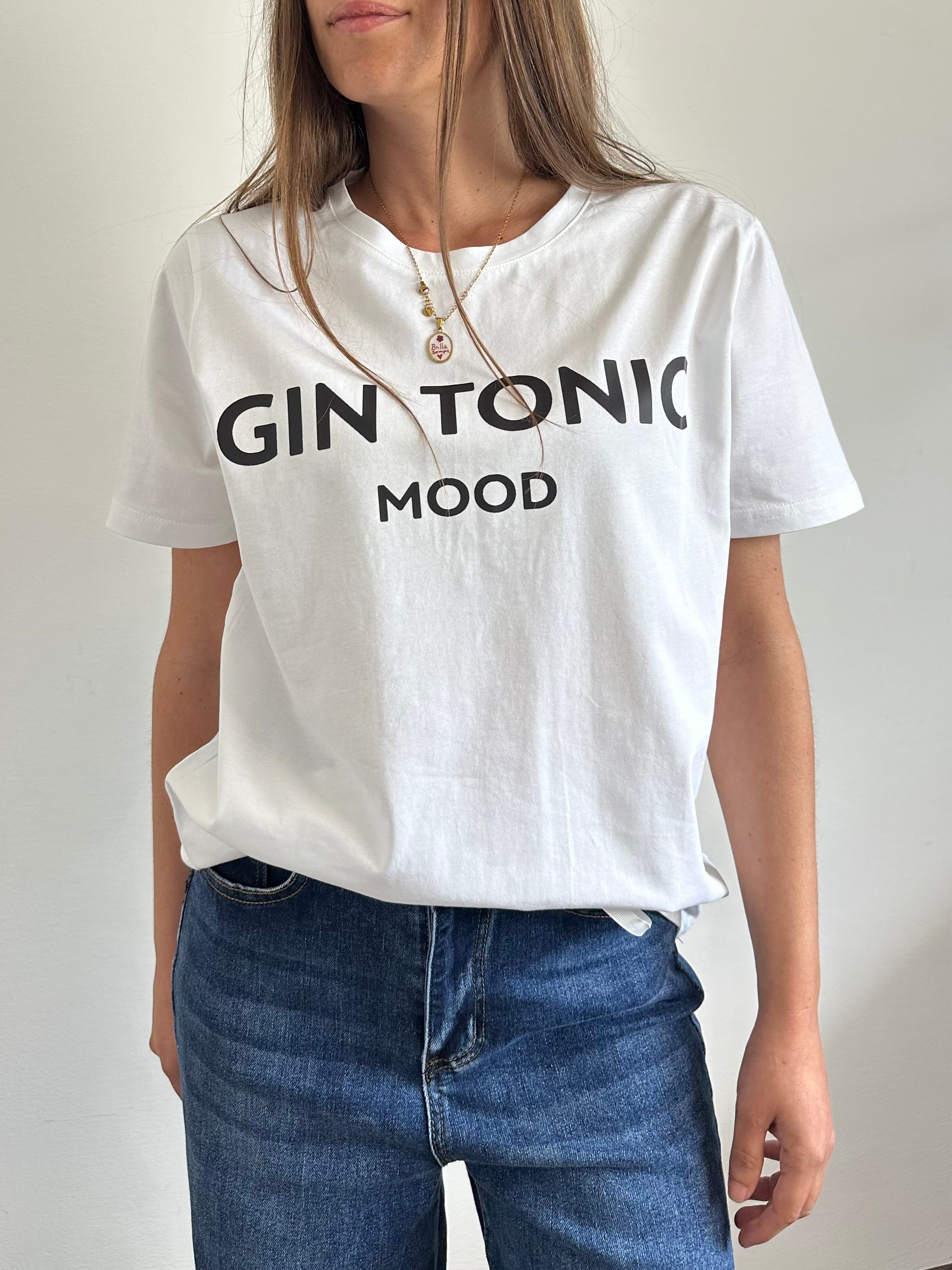 T-shirt in cotone “ Gin tonic mood”