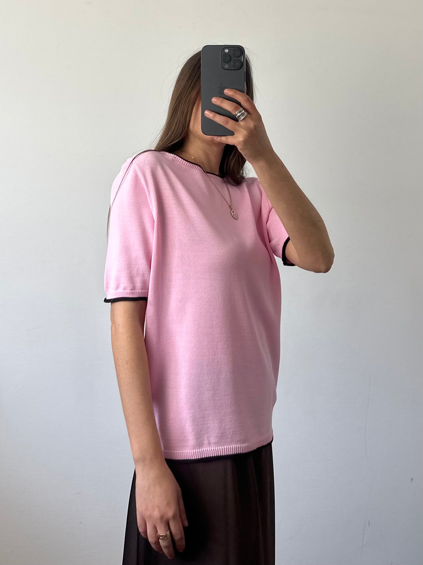 Maglia in morbida viscosa rosa
