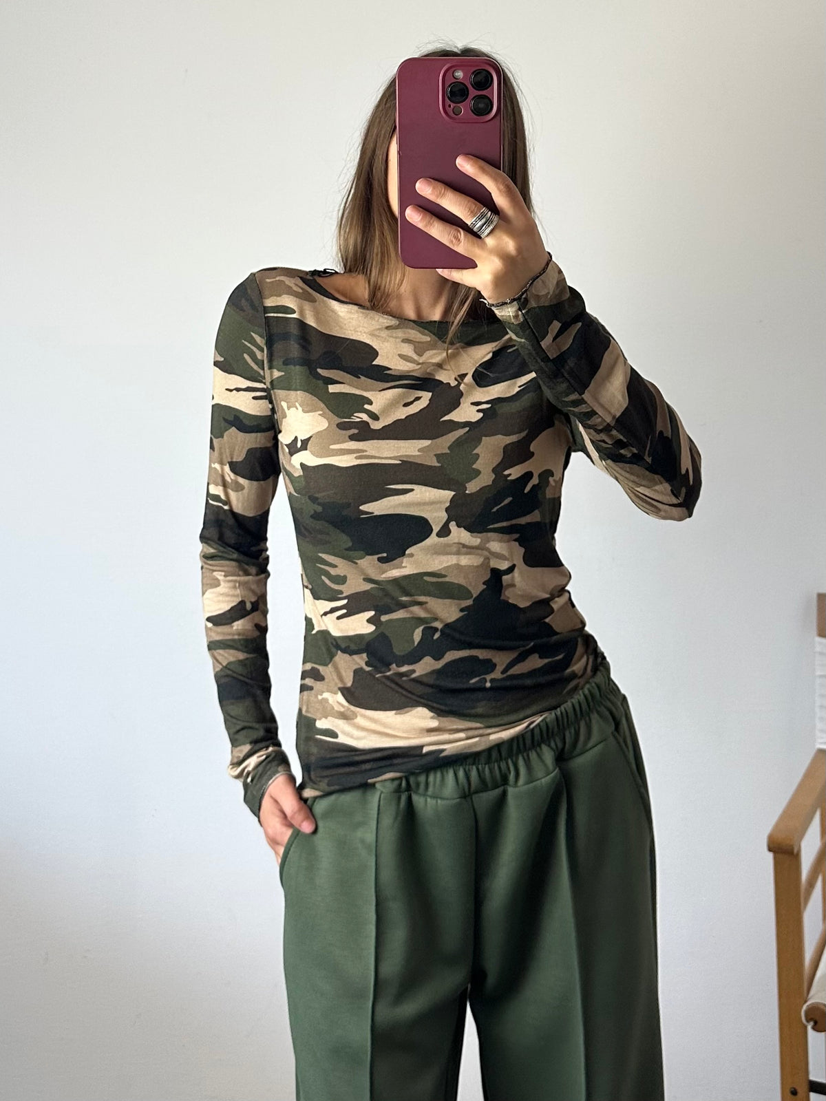 MAGLIA misto CASHMERE GIROCOLLO CAMOUFLAGE
