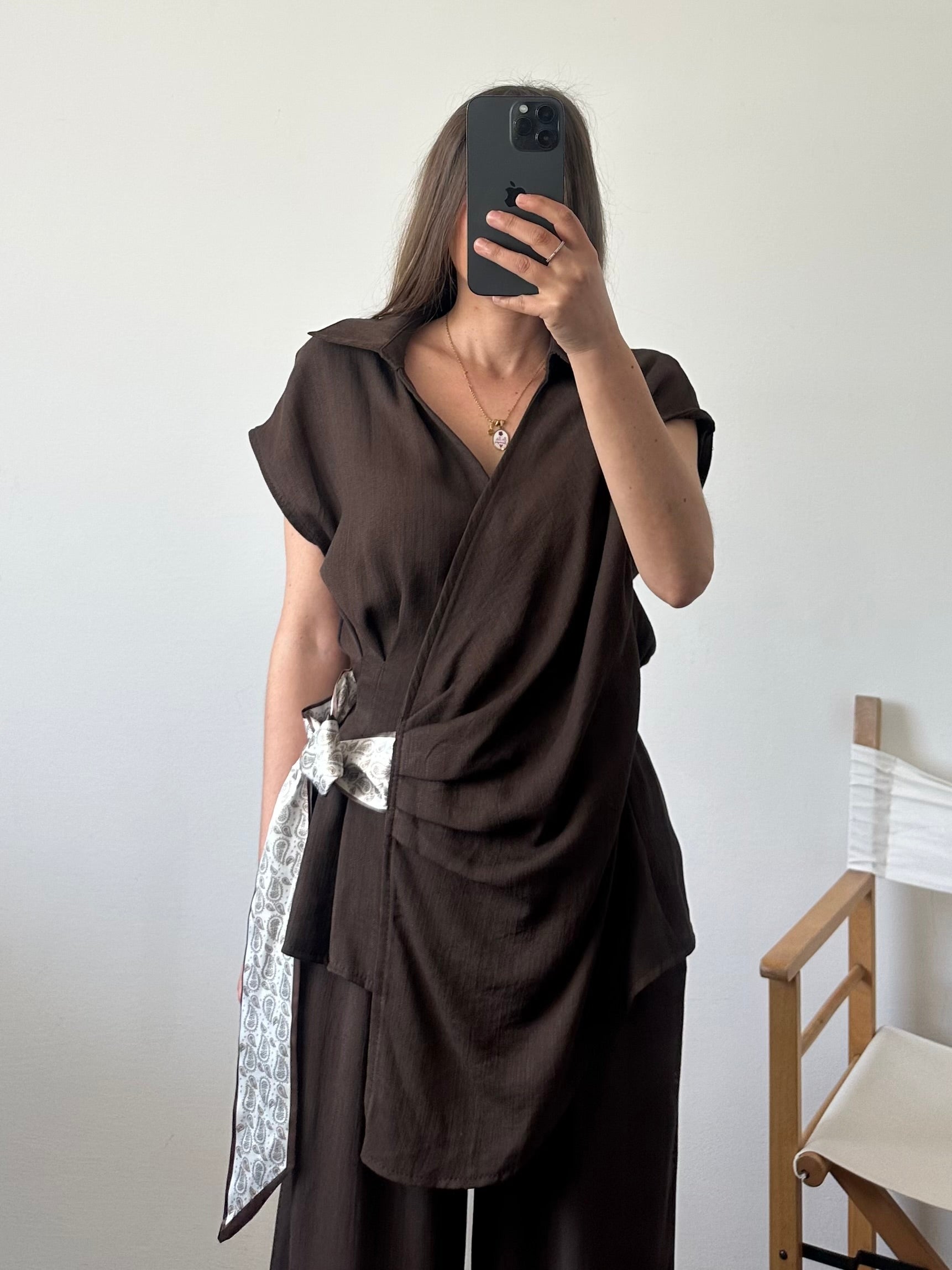 COORDINATO foulard cioccolato