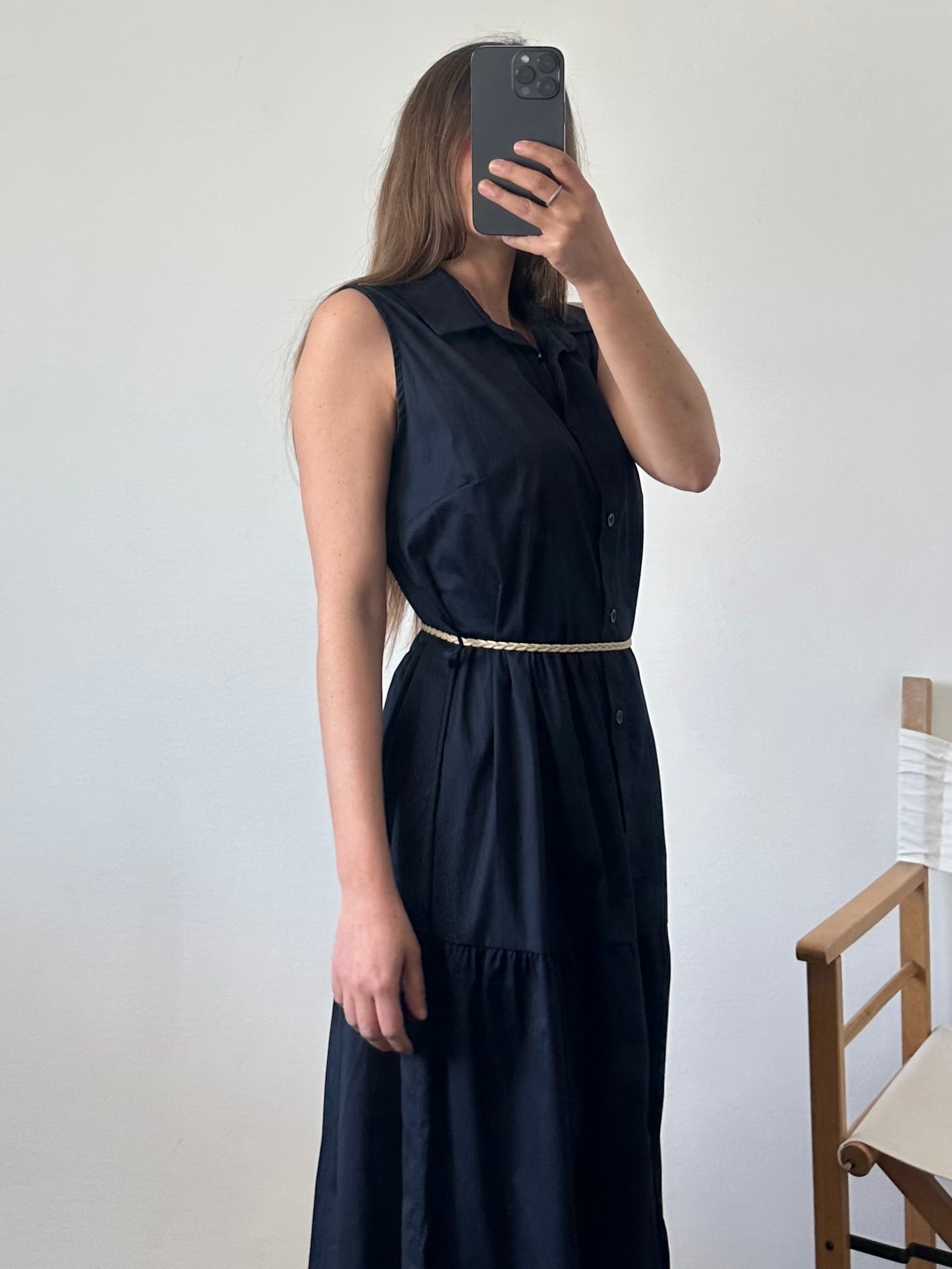 ABITO SMANICATO in cotone blu