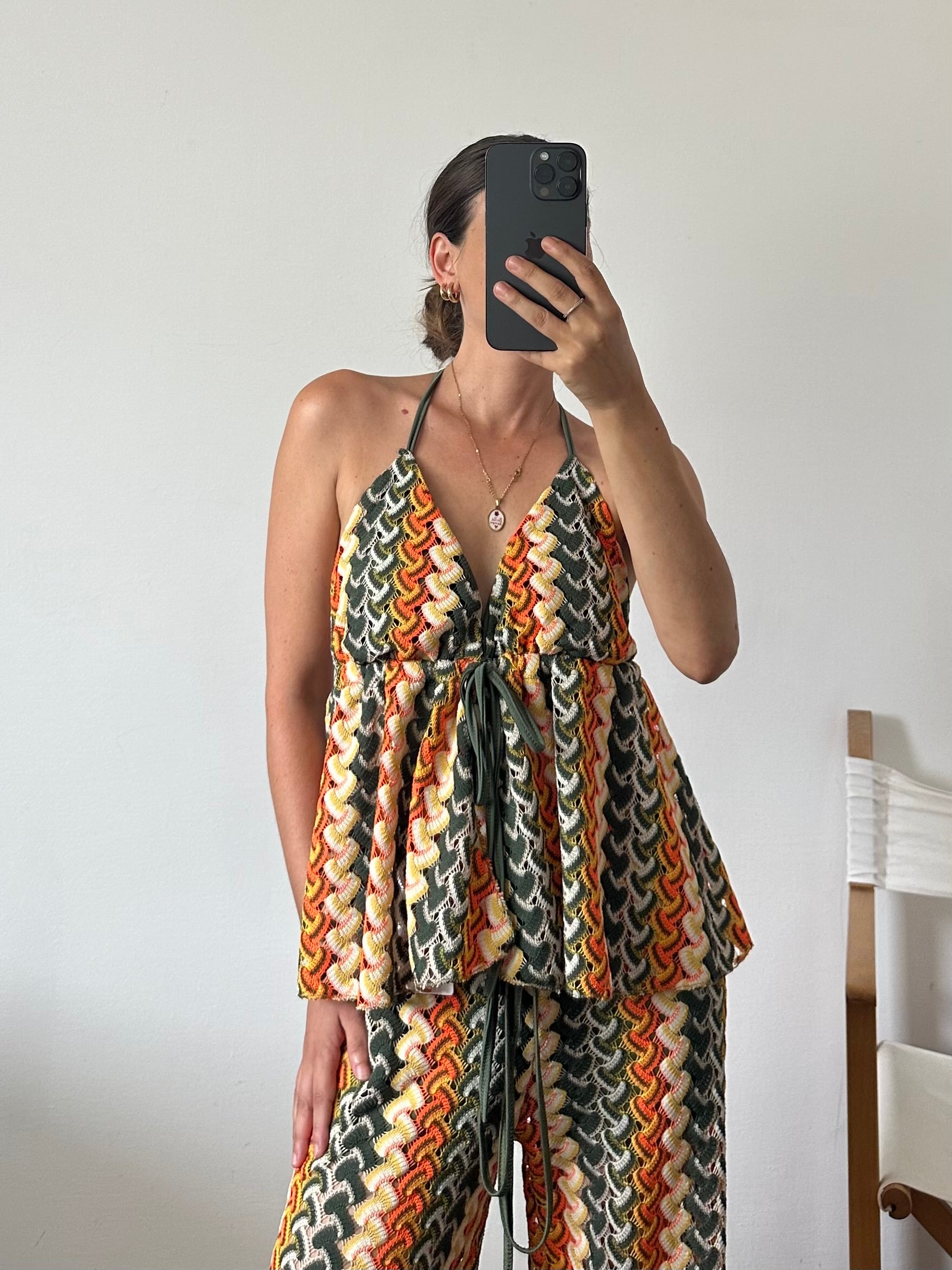 Top summer verde-arancione
