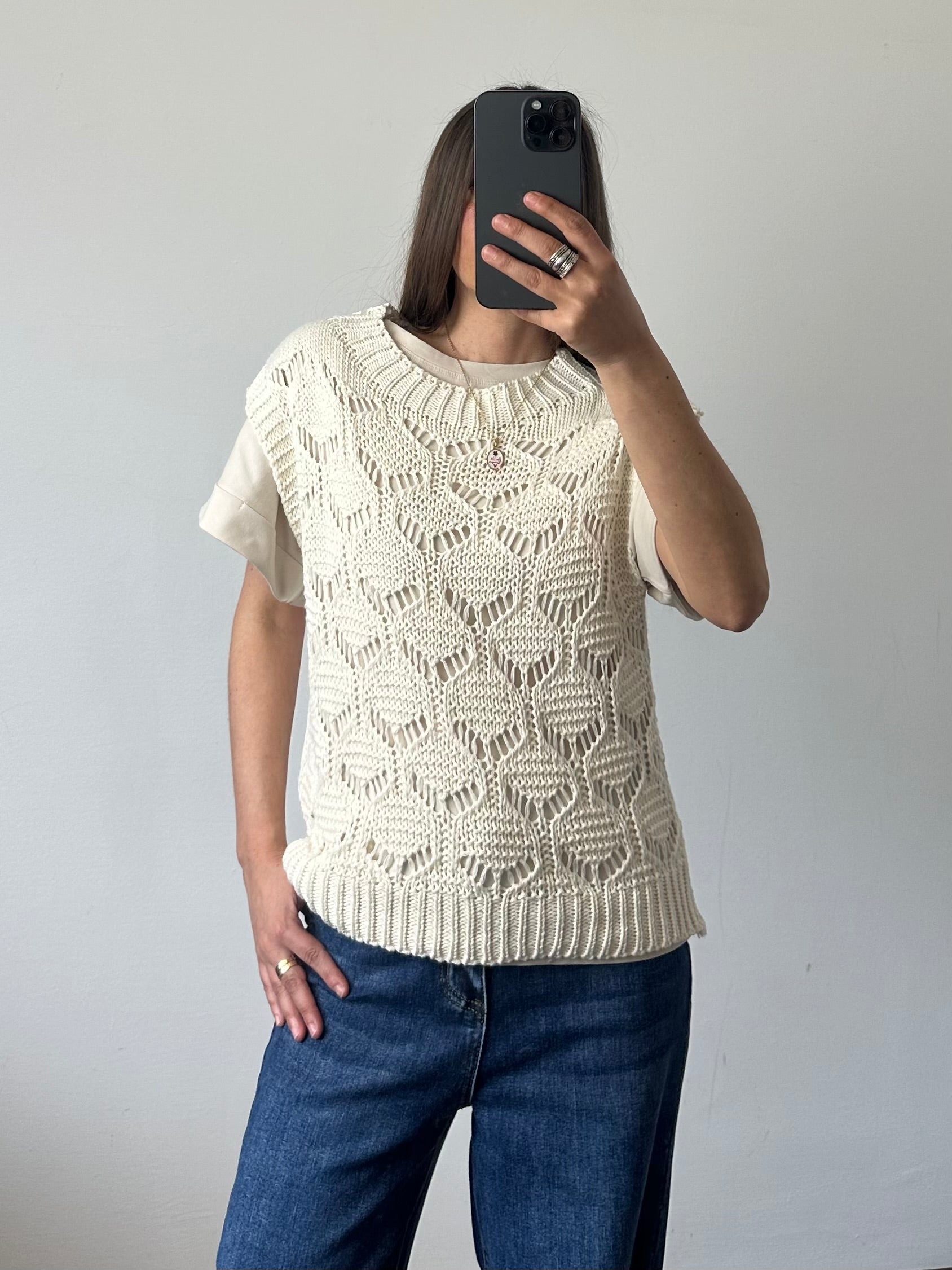 Gilet in cotone BEIGE