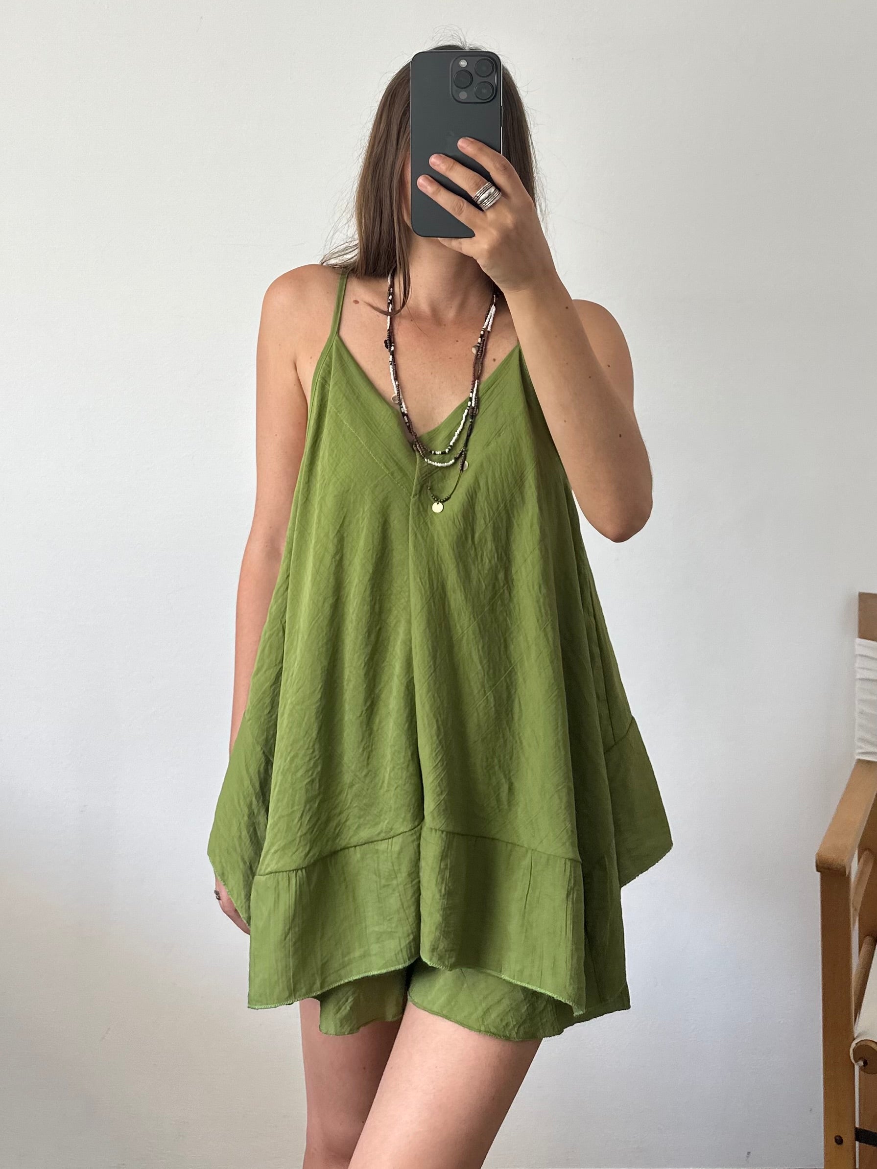 COORDINATO SHORTS verde pistacchio