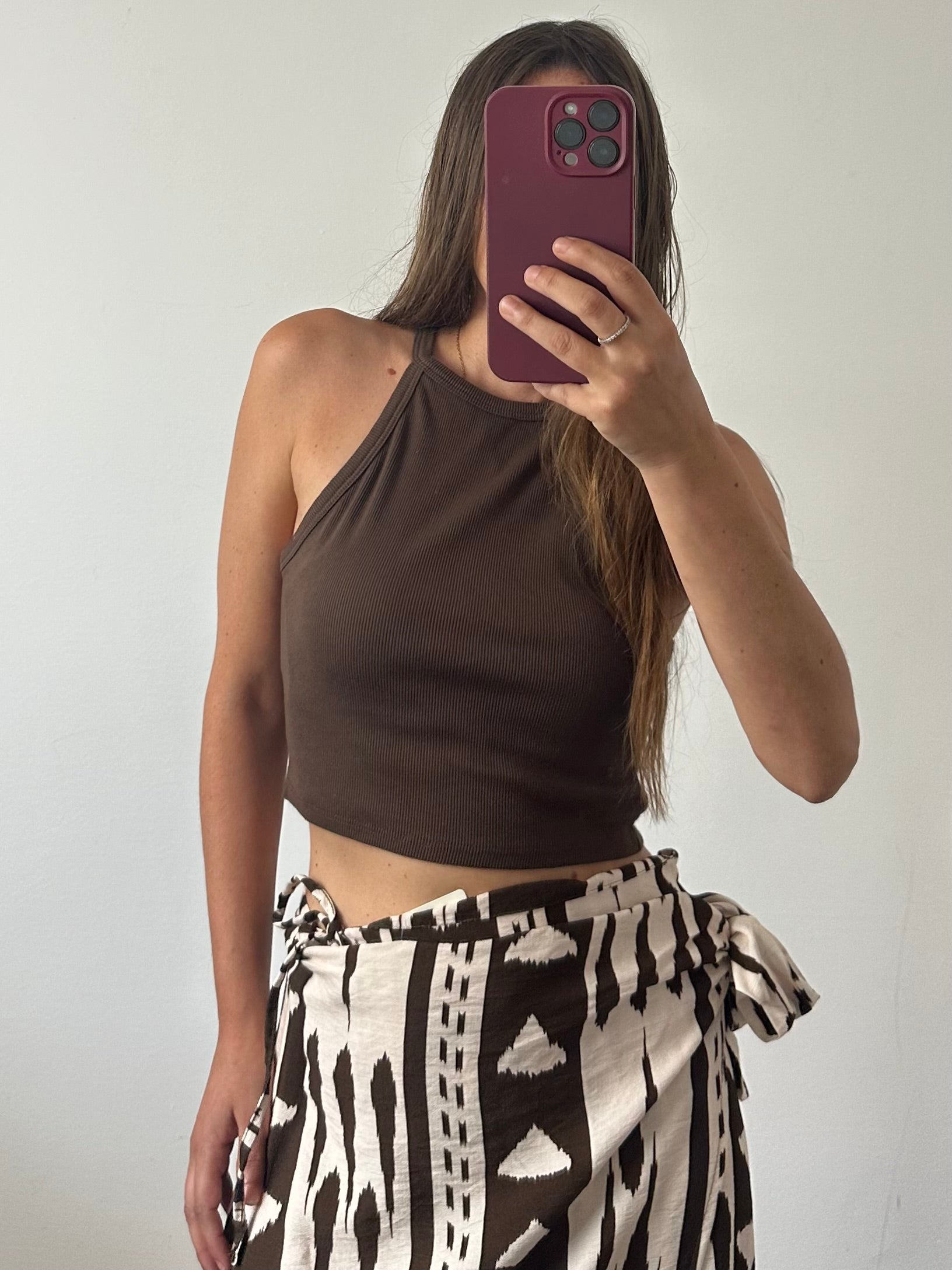 Top in cotone cioccolato