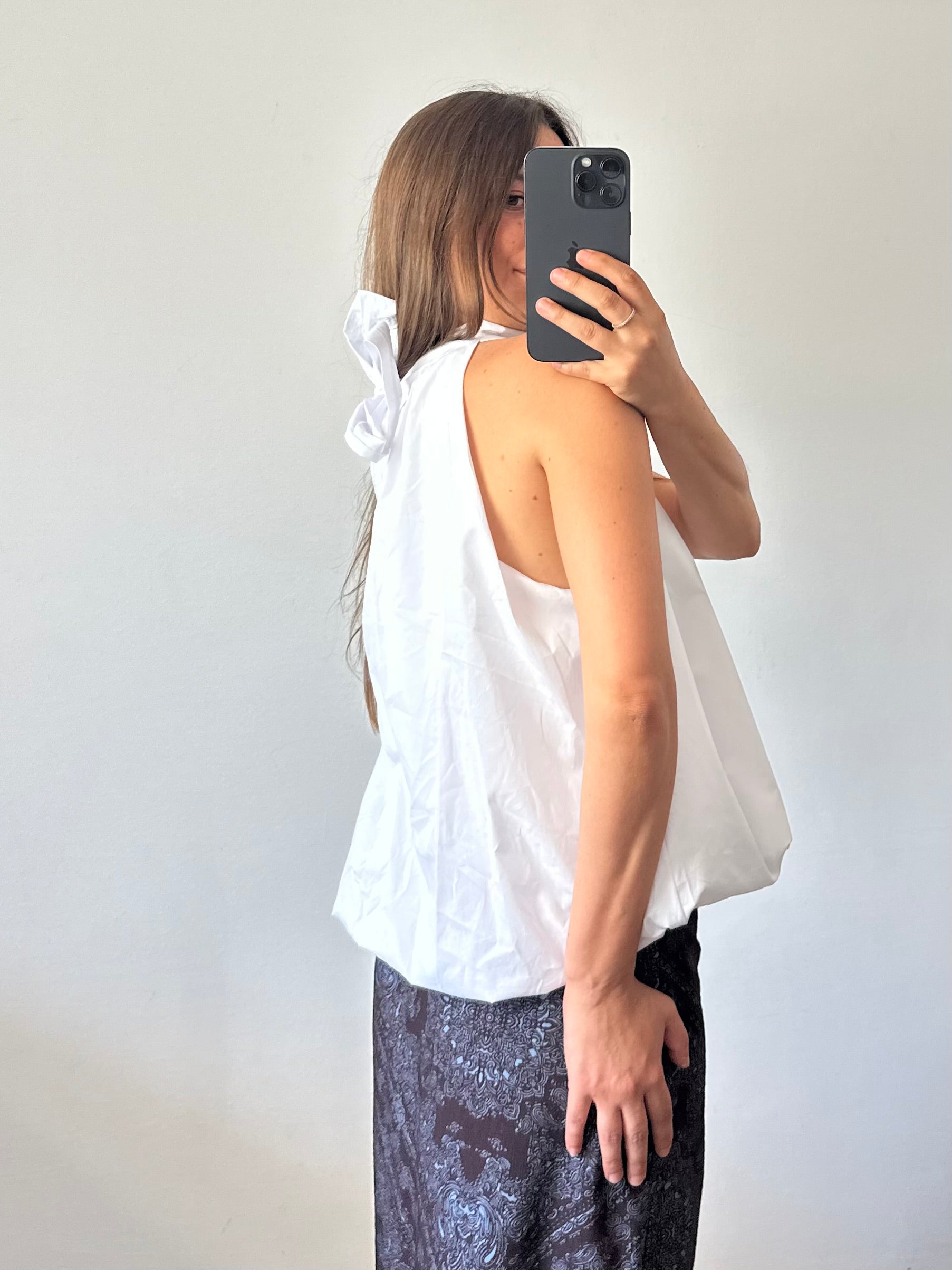 TOP scollo all’americana 100% COTONE BIANCO