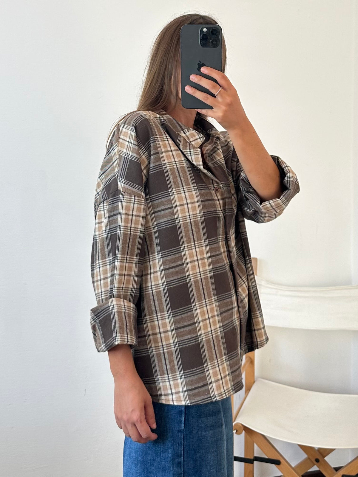CAMICIA TARTAN COREANA BEIGE
