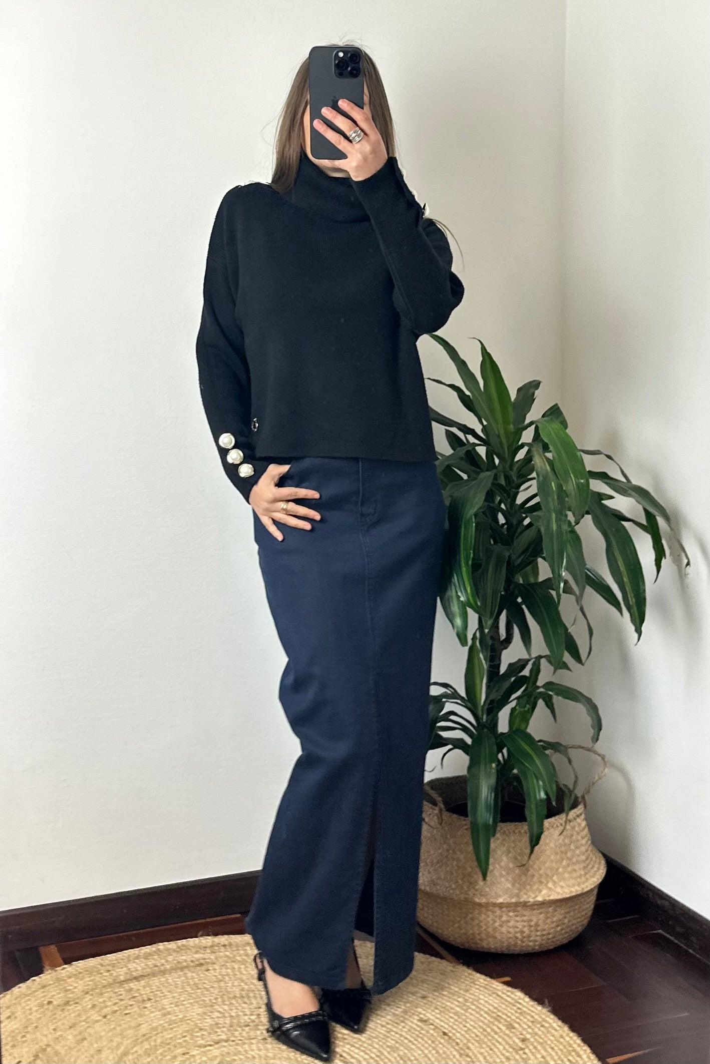 PULLOVER DOLCEVITA in VISCOSA GIOIELLO NERO