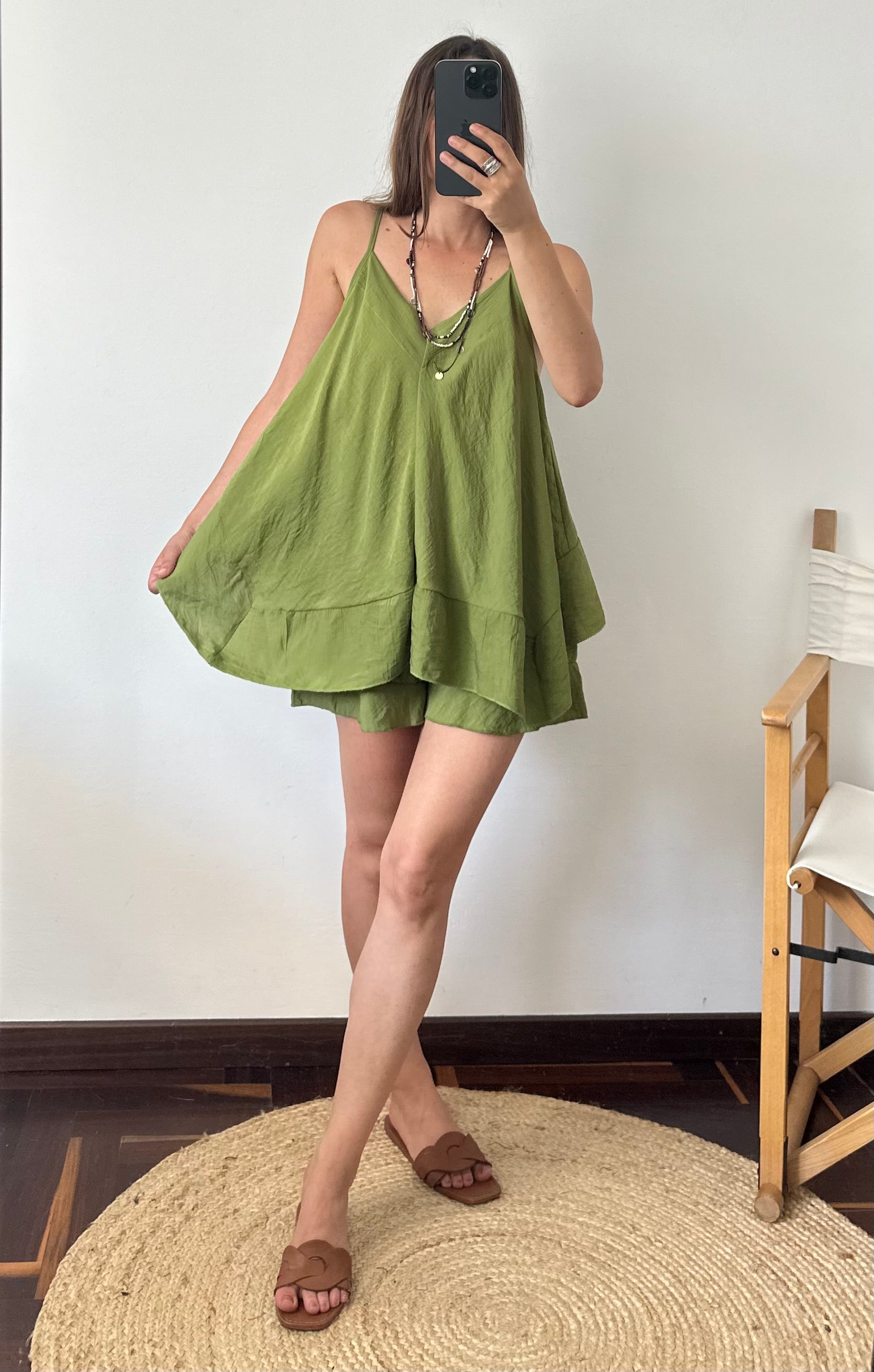 COORDINATO SHORTS verde pistacchio