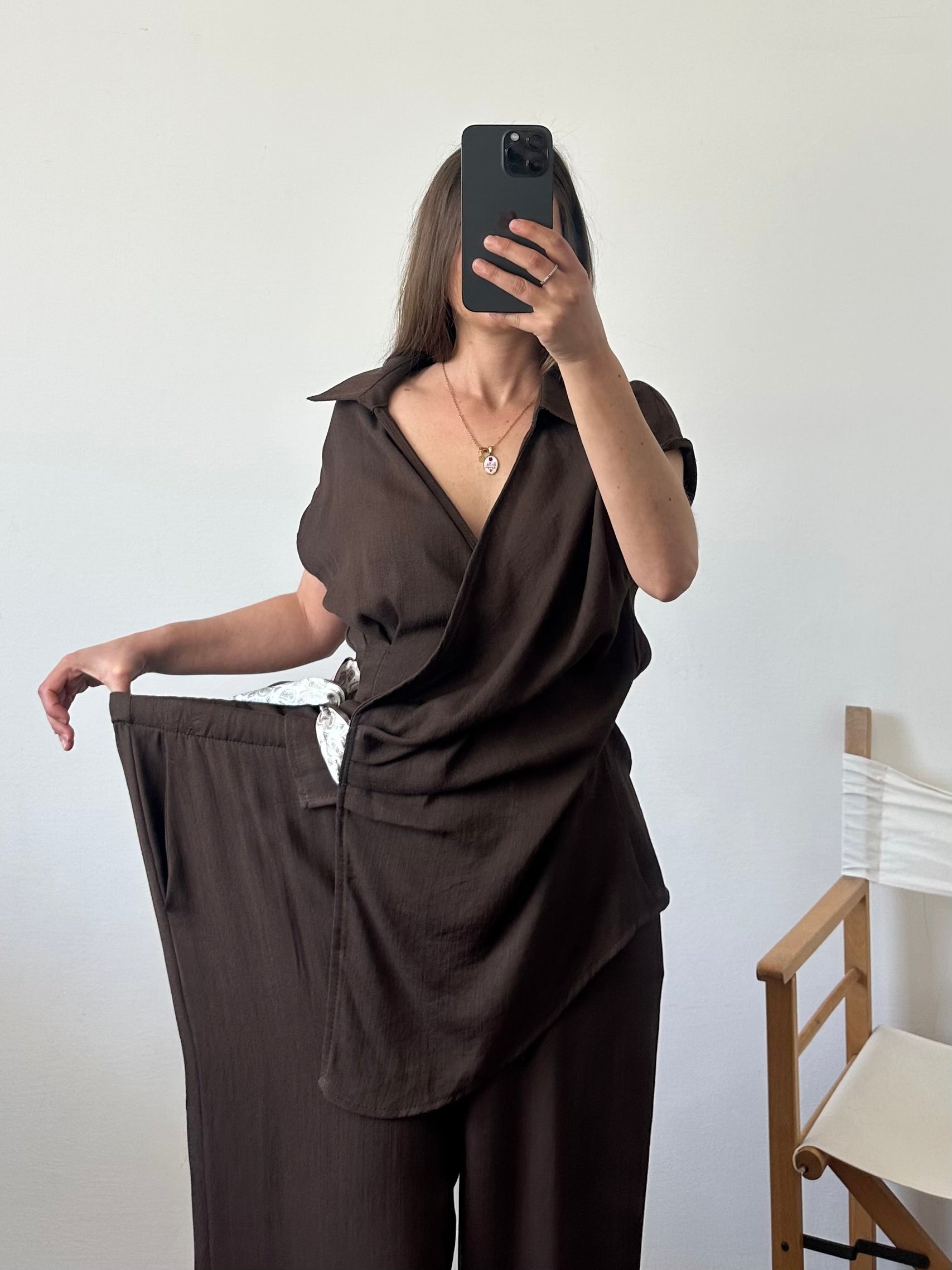 COORDINATO foulard cioccolato