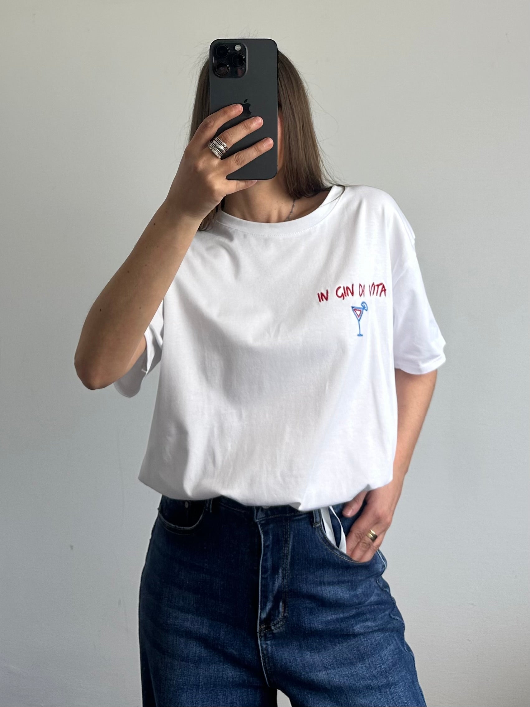 T-shirt 100% cotone over “ in gin di vita”