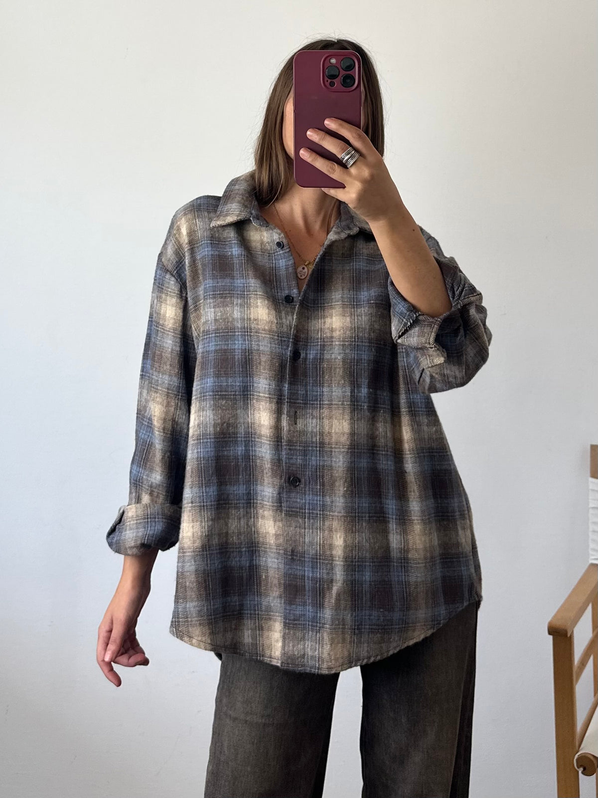 CAMICIA in cotone AZZURRA-BEIGE