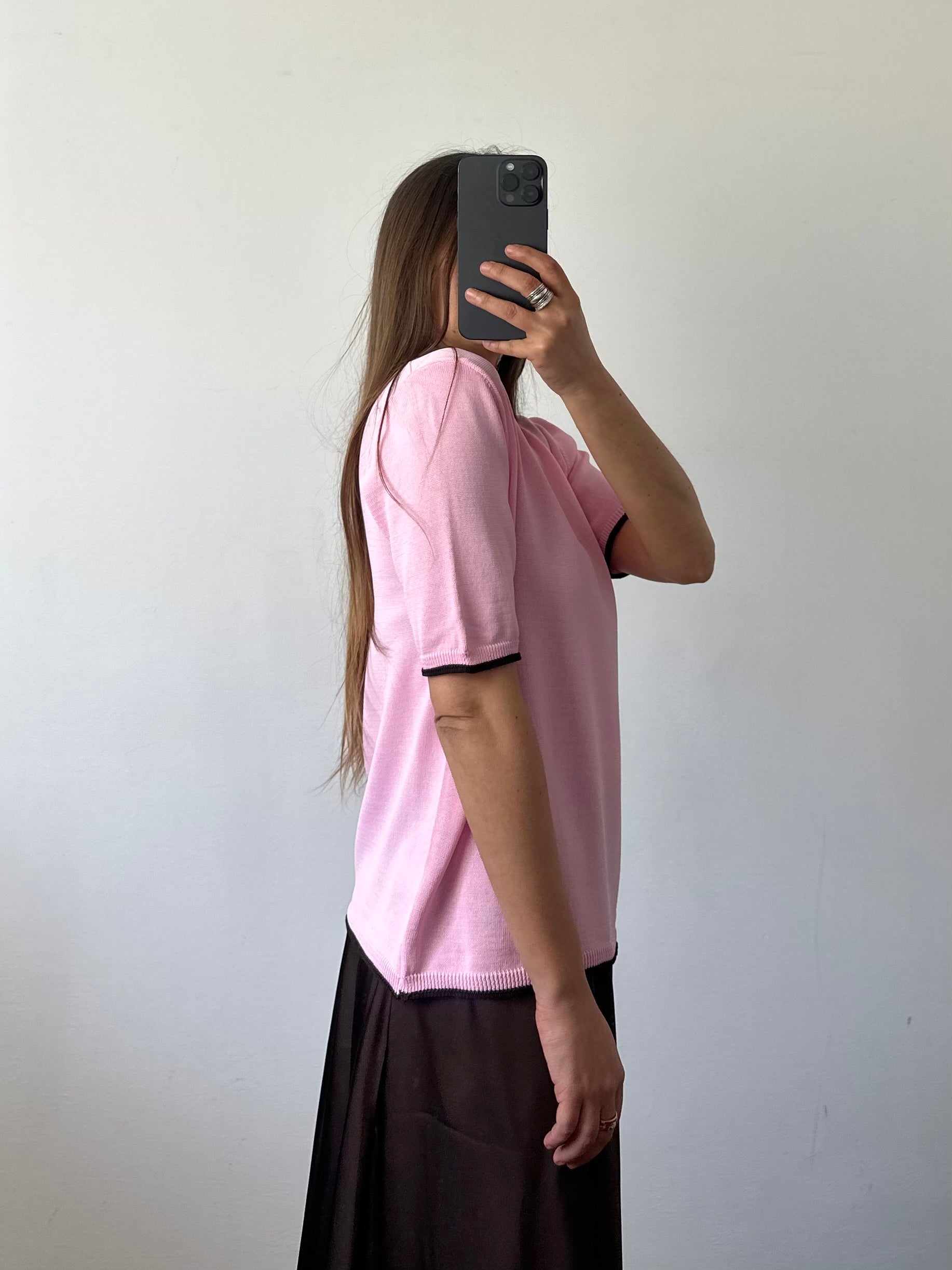 Maglia in morbida viscosa rosa
