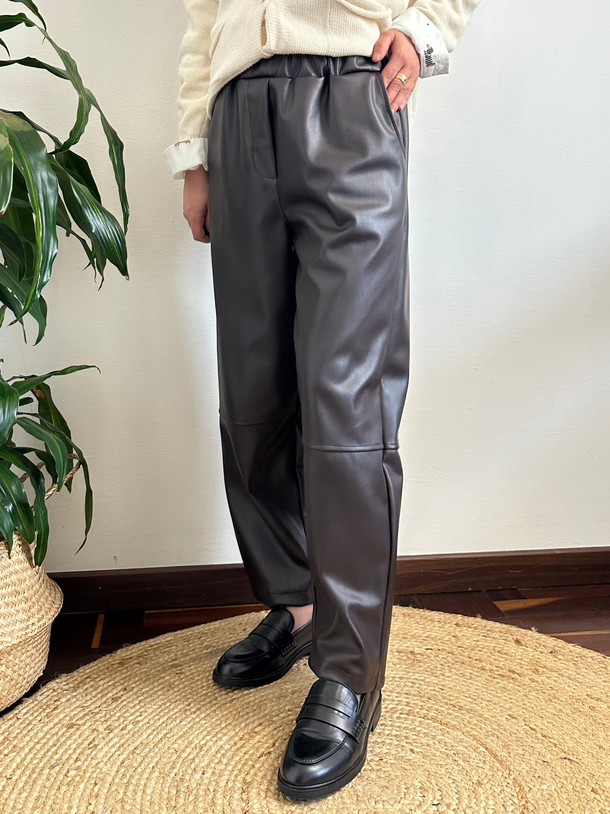 PANTALONE ECopelle Barrel marrone