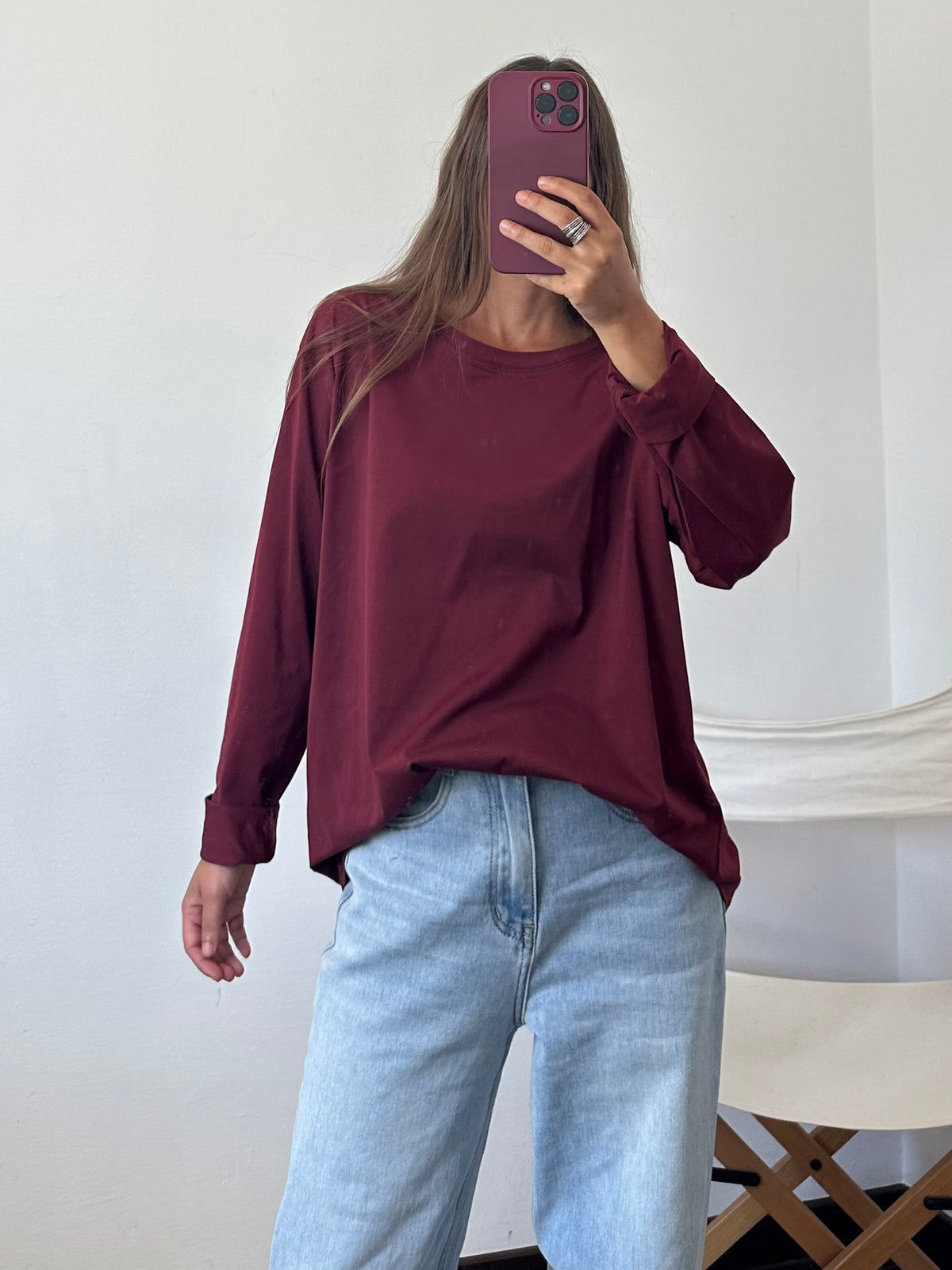 MAGLIA in COTONE BORDEAUX