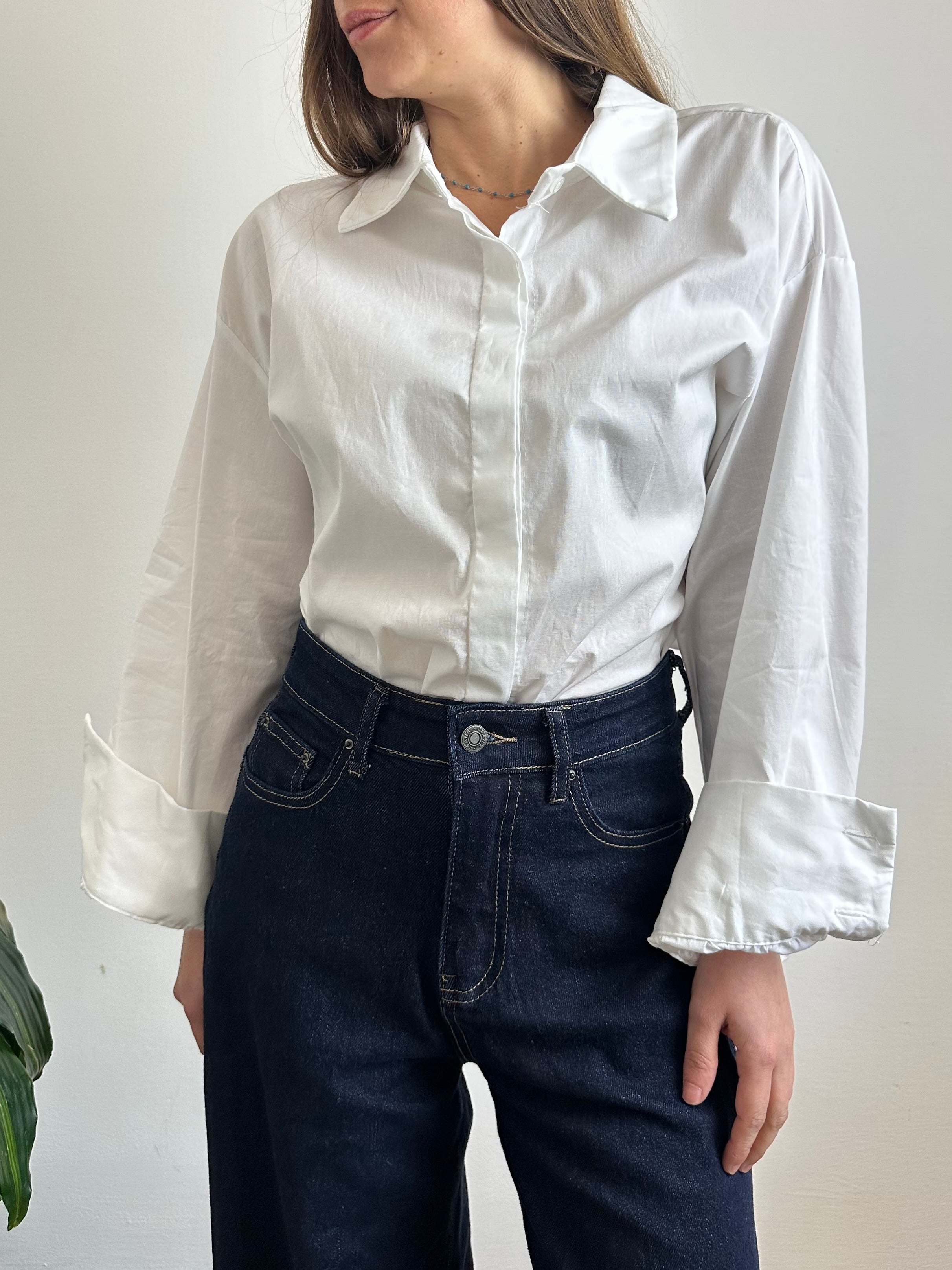 CAMICIA “No vabbè “ in cotone BIANCA