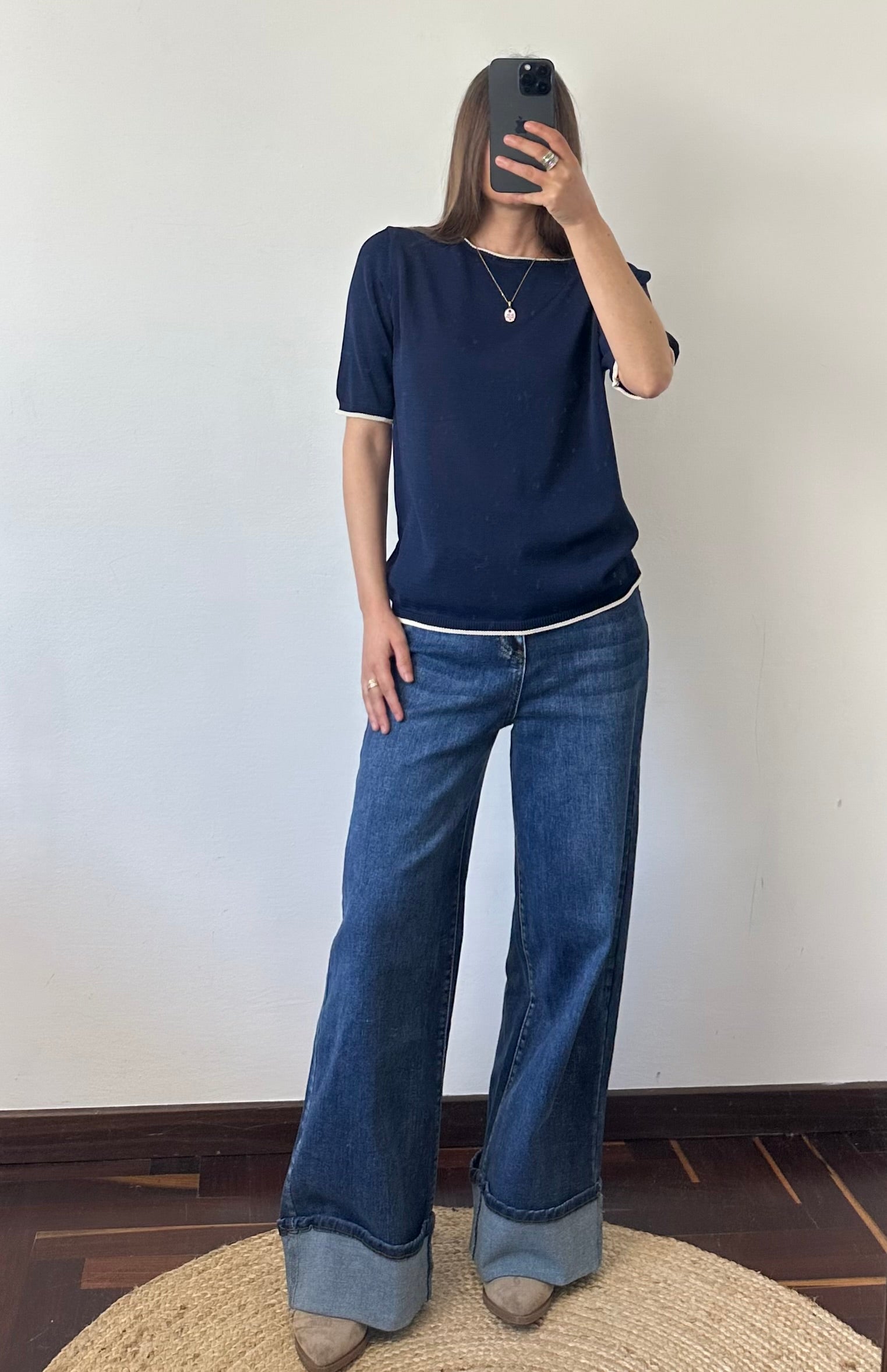 Maglia in morbida viscosa blu
