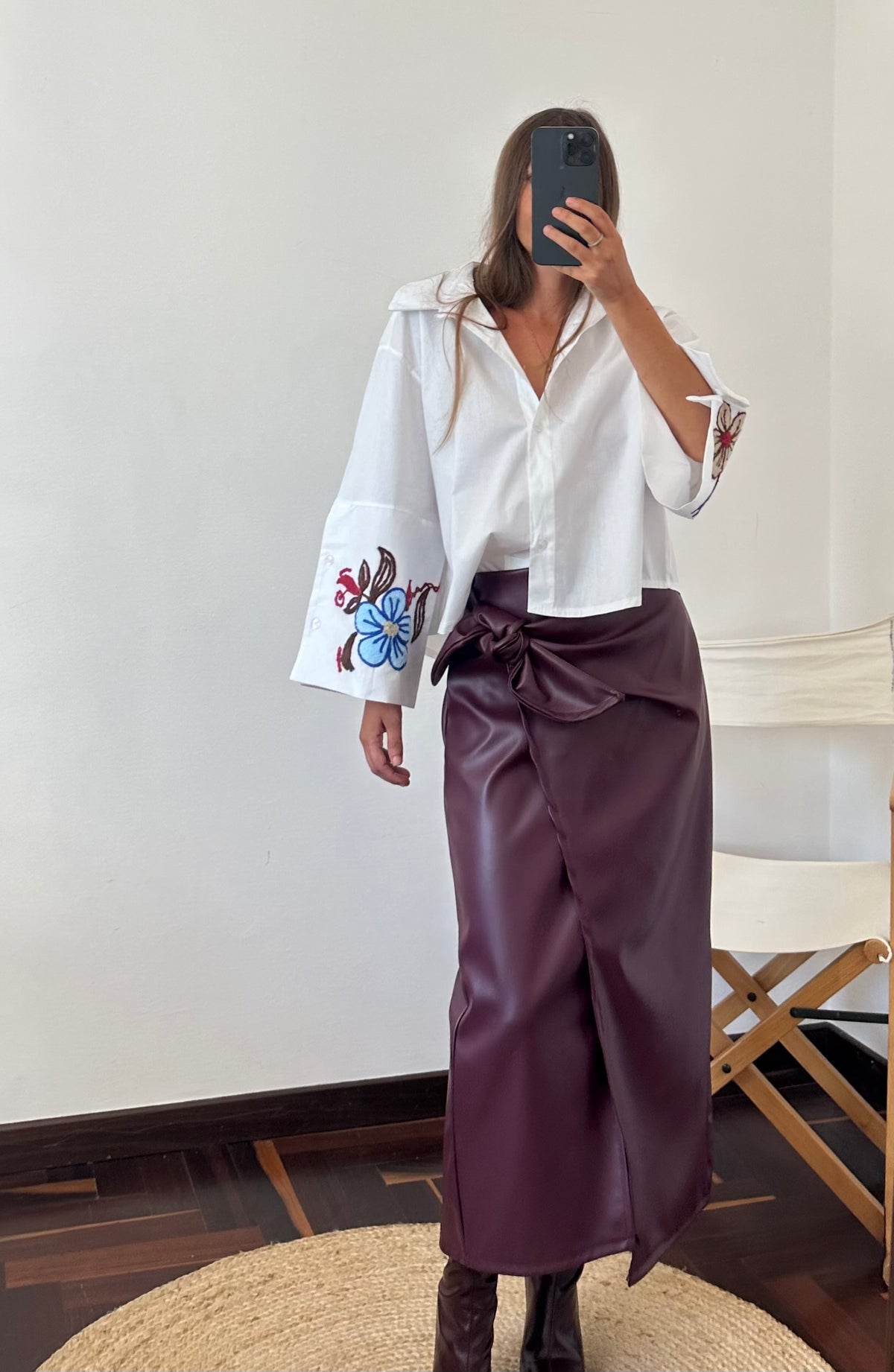 CAMICIA RICAMATA in COTONE BIANCA