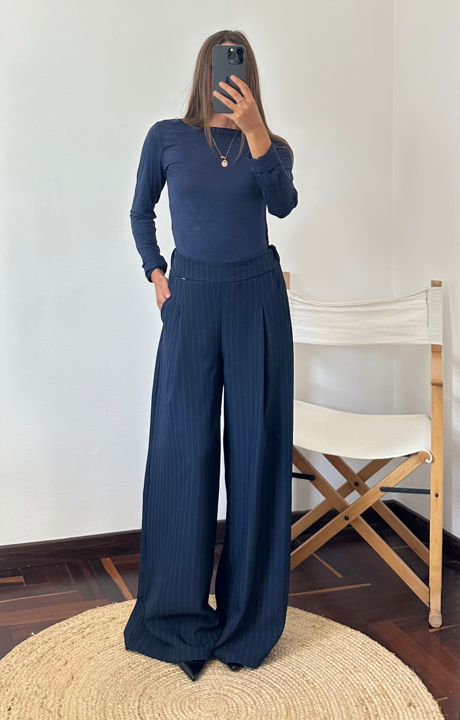 MAGLIA misto CASHMERE GIROCOLLO BLU NOTTE