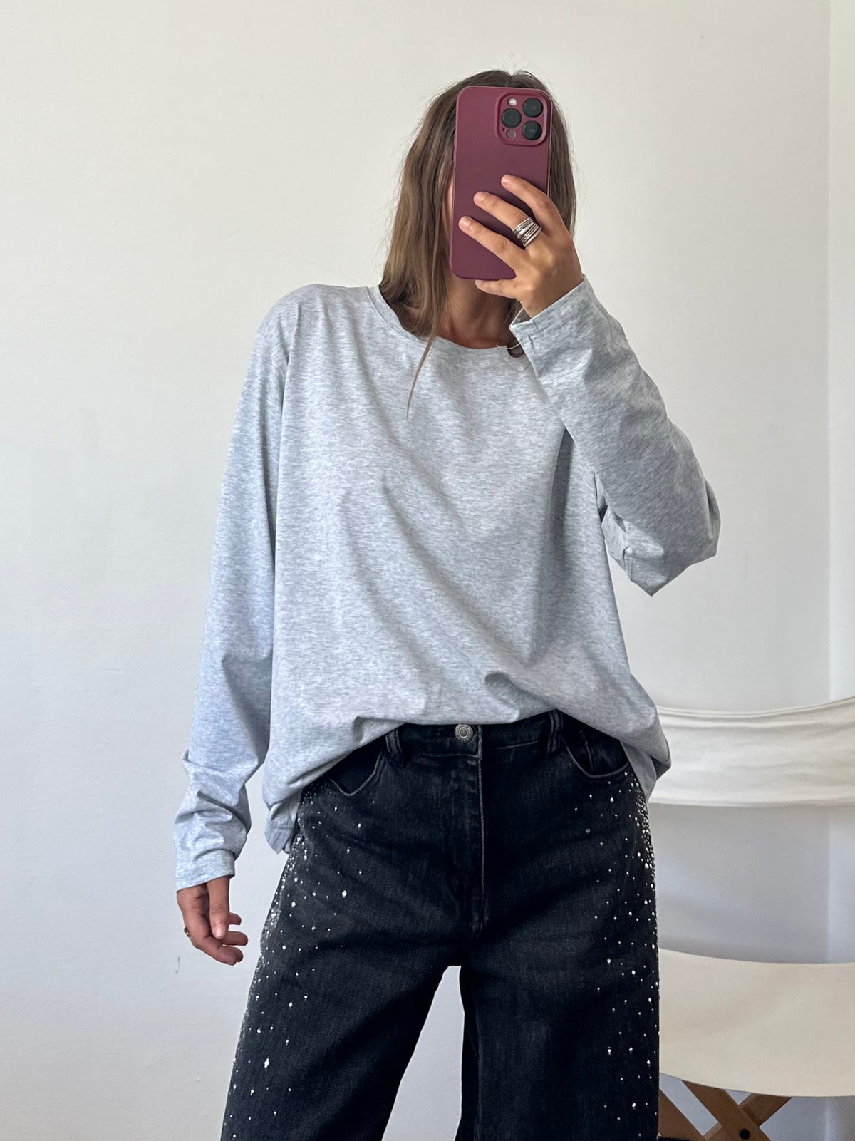 MAGLIA in COTONE GRIGIO