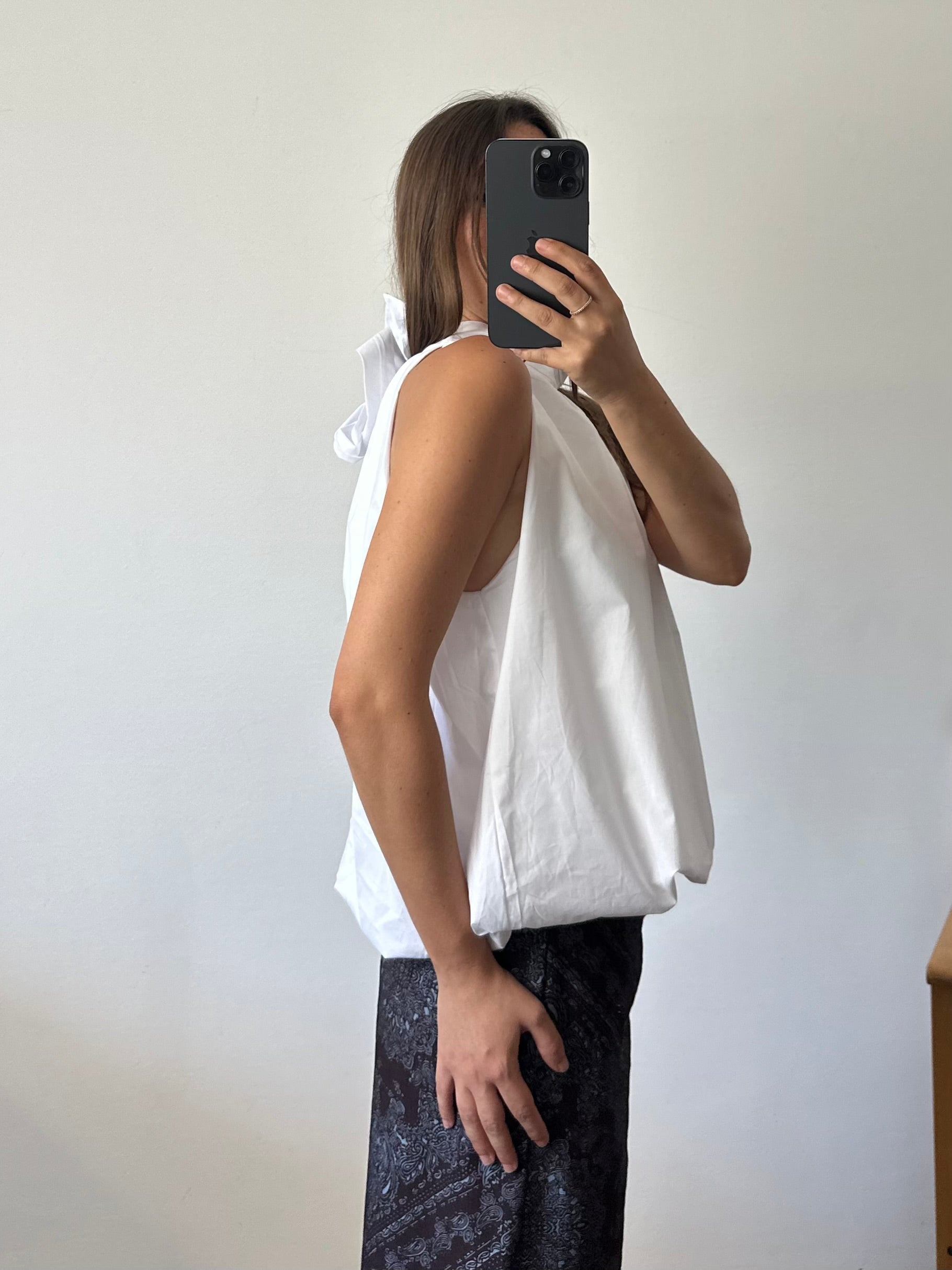 TOP scollo all’americana 100% COTONE BIANCO