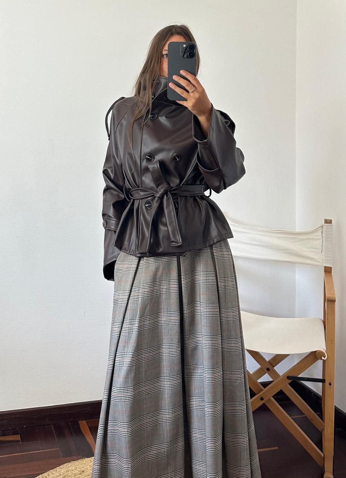 GONNA MIDI TARTAN FANGO