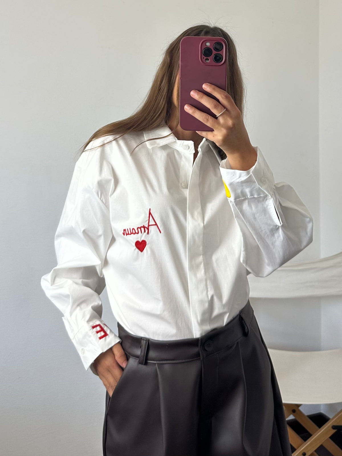 CAMICIA “ amour” RICAMATA
