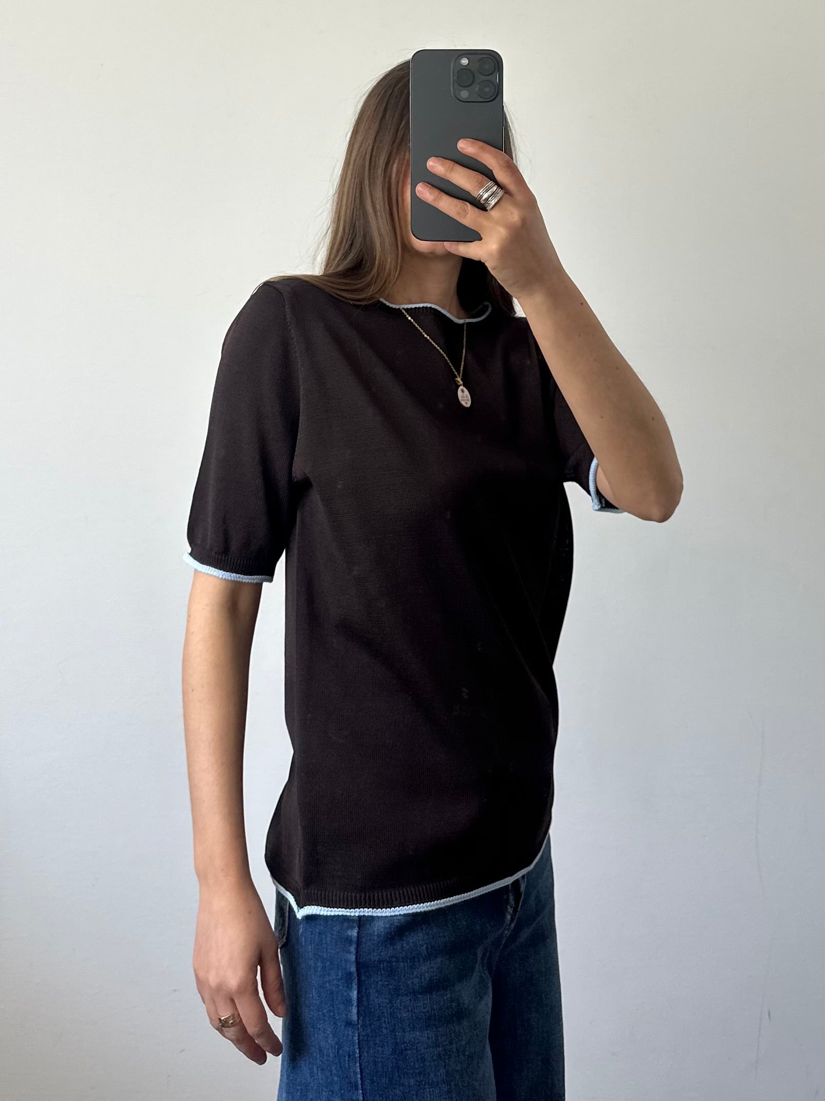 Maglia in morbida viscosa marrone