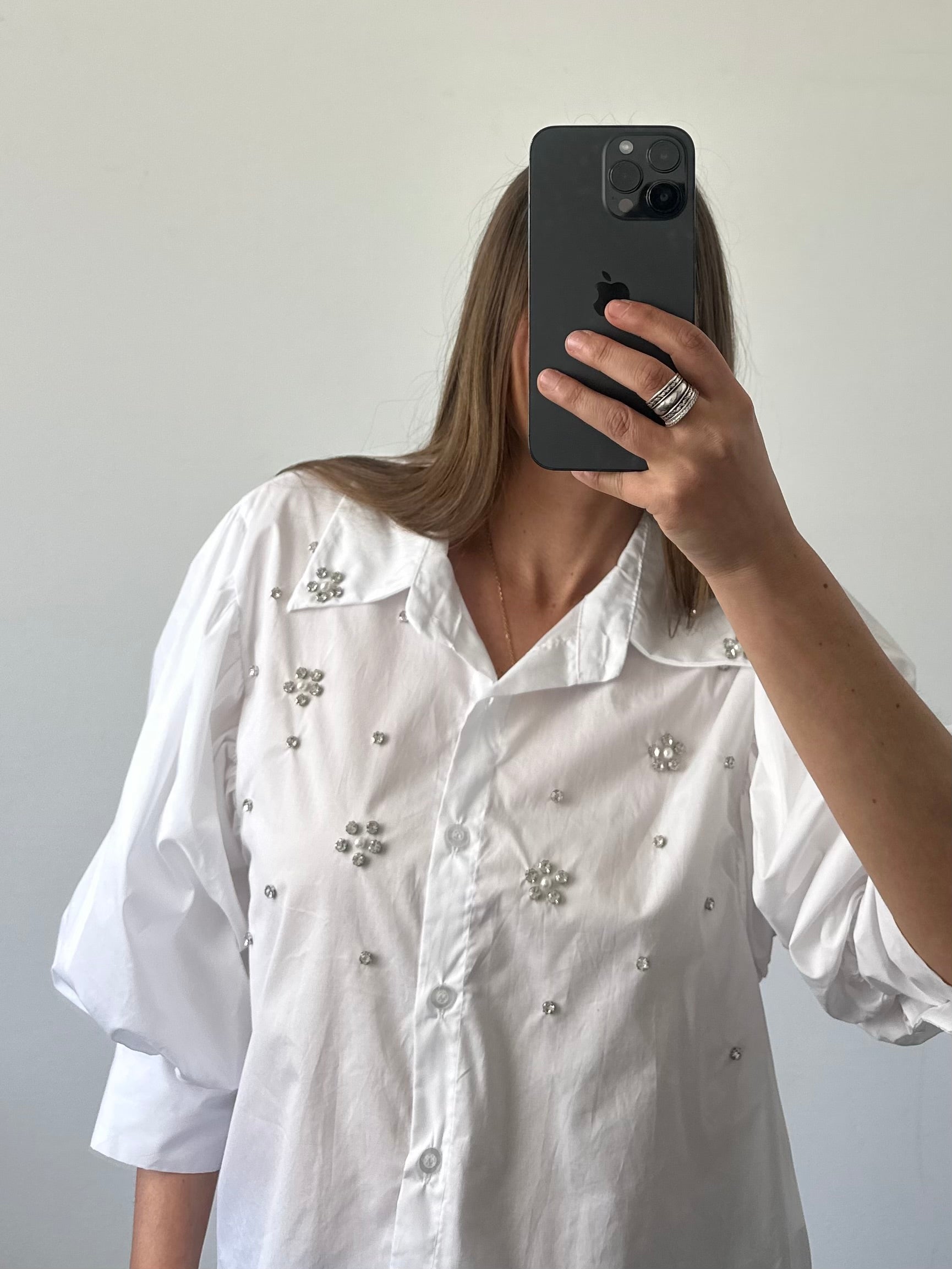 Camicia Swarovski bianca