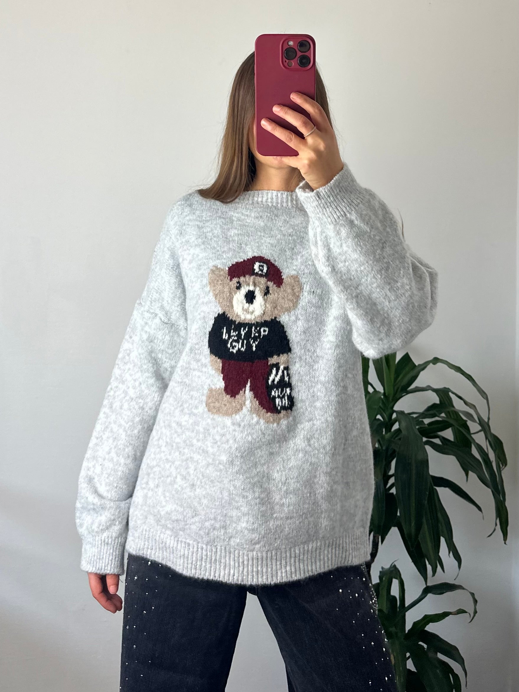 PULLOVER TEDDY misto LANA GRIGIO