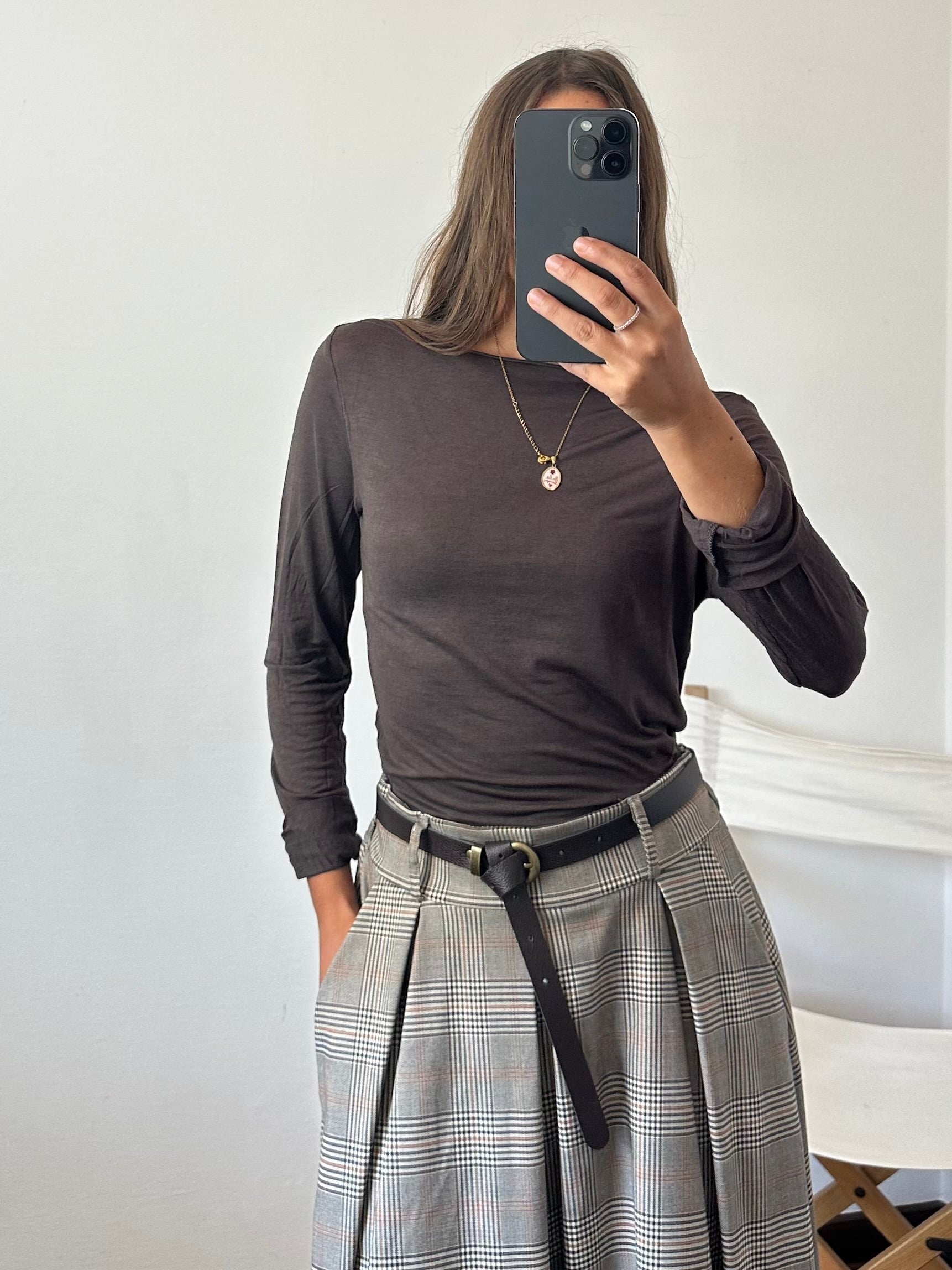 GONNA MIDI TARTAN FANGO